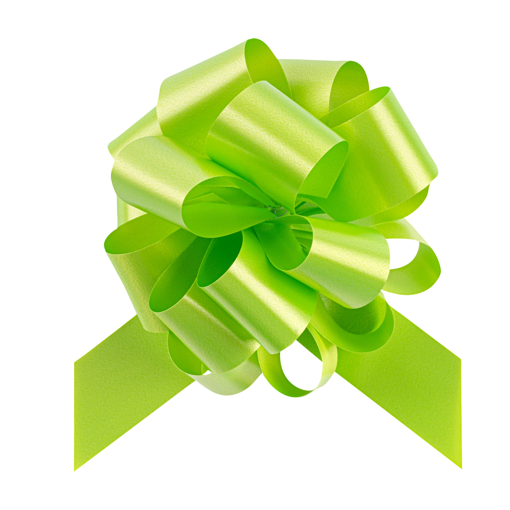 Gift Tek Green Plastic Flora Satin Pull Bow - 5 1/2" - 1000 count box