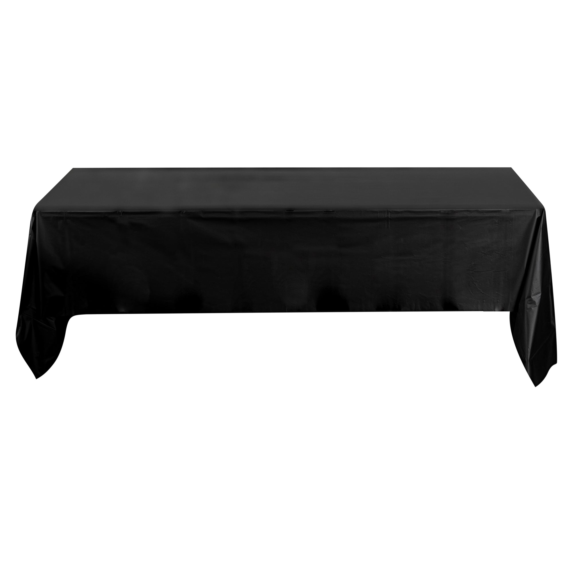 Table Tek Rectangle Black Plastic Table Cover - 108" x 54" - 20 count box