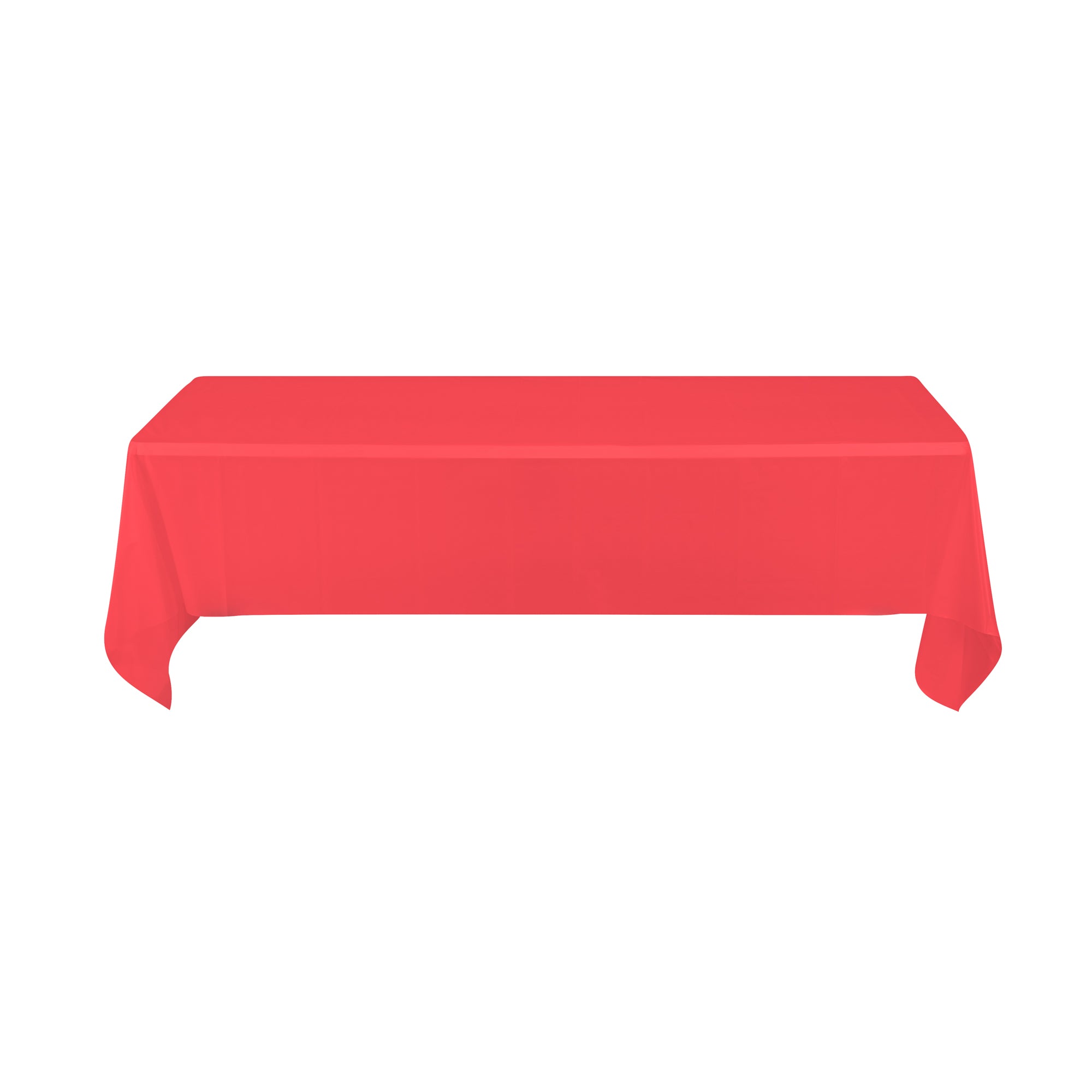 Table Tek Rectangle Red Plastic Table Cover - 108" x 54" - 20 count box