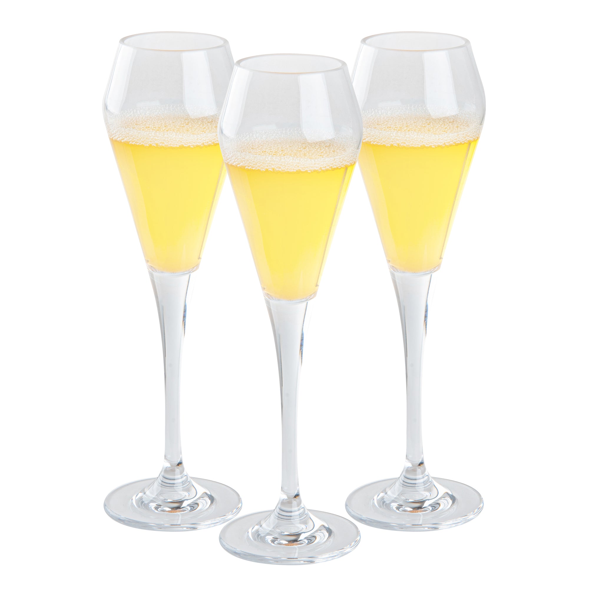 Bev Tek 7 oz Polycarbonate Champagne Flute - 2 3/4" x 2 3/4" x 9 1/4" - 48 count box