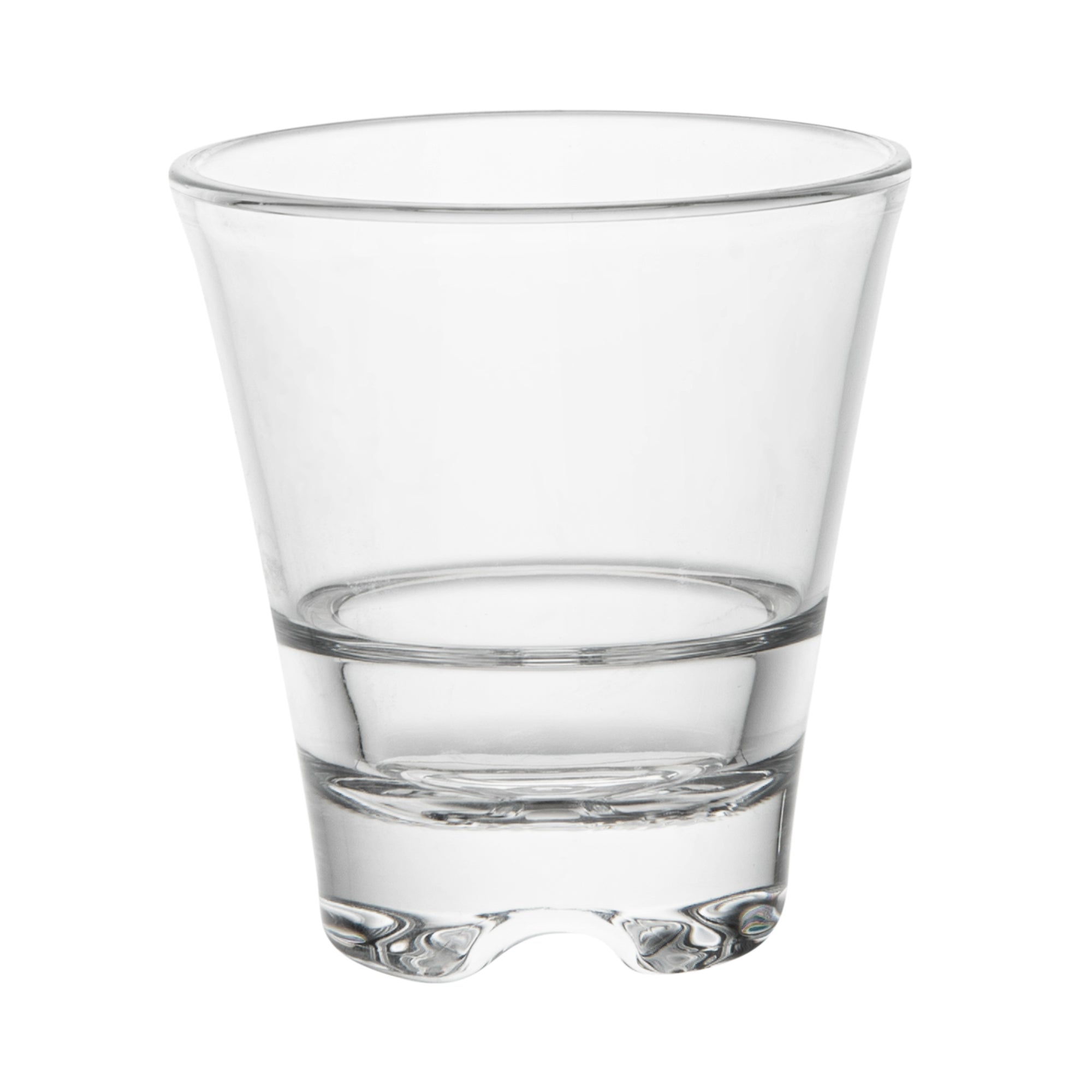 Bev Tek 3 oz Polycarbonate Whiskey Glass - Stackable - 2 1/2" x 2 1/2" x 2 3/4" - 48 count box