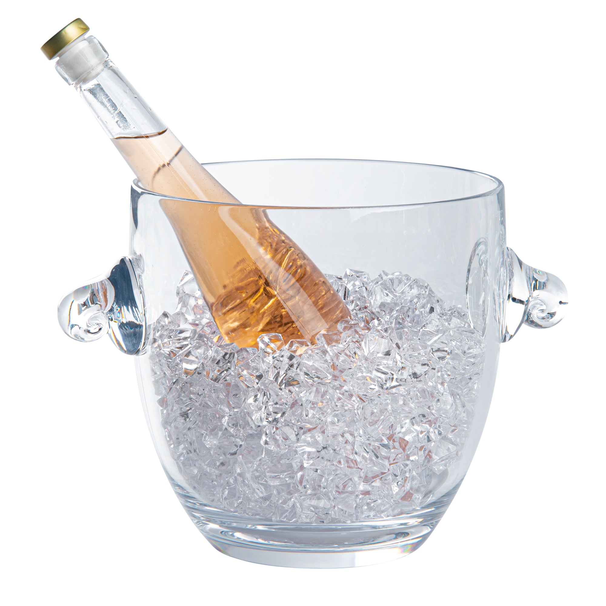 Bar Lux 5.3 qt Clear Plastic Ice / Champagne Bucket - 11 3/4" x 8 1/4" x 8 1/4" - 4 count box