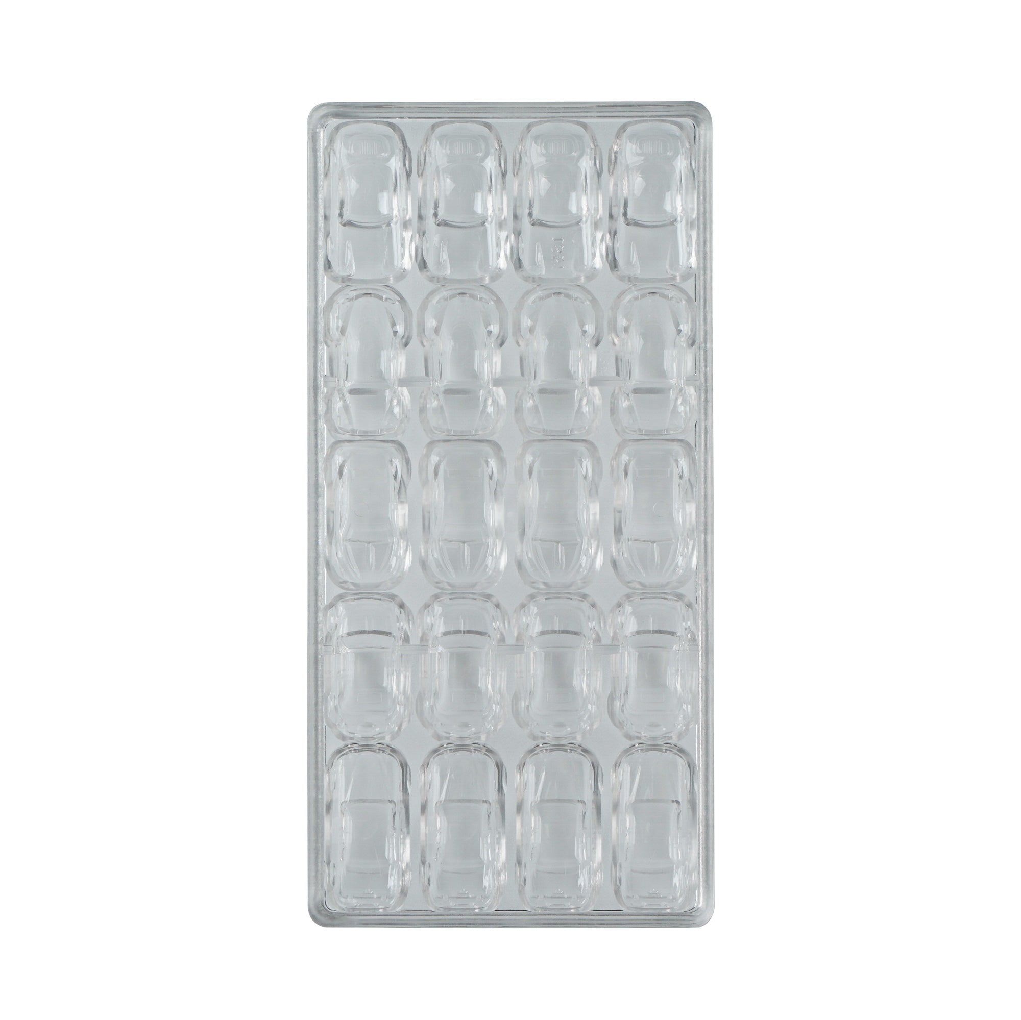 Pastry Tek Polycarbonate 3D Car Candy / Chocolate Mold - 20-Compartment - 10 count box