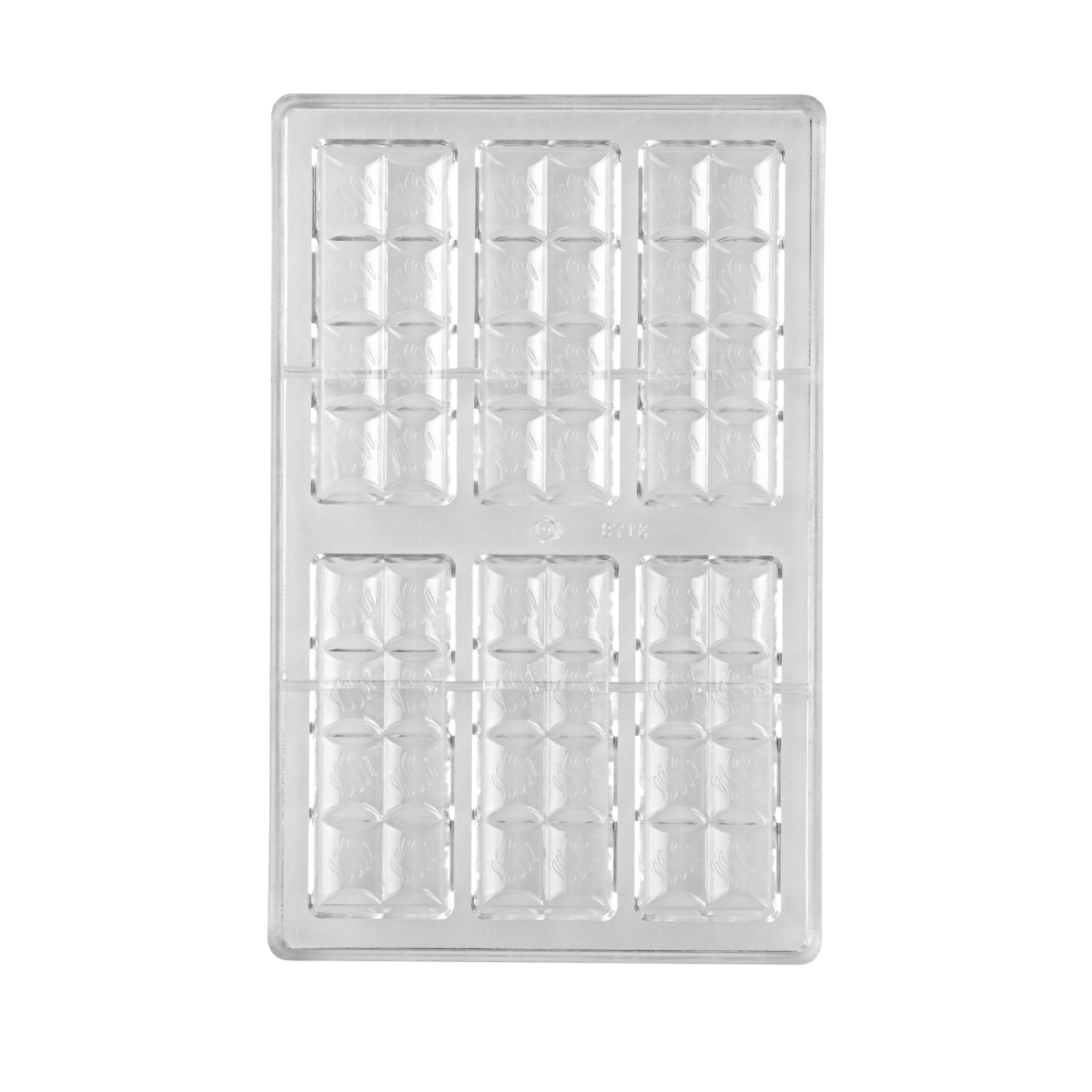 Pastry Tek Polycarbonate Break-Apart Candy / Chocolate Mold - 6-Compartment - 10 count box