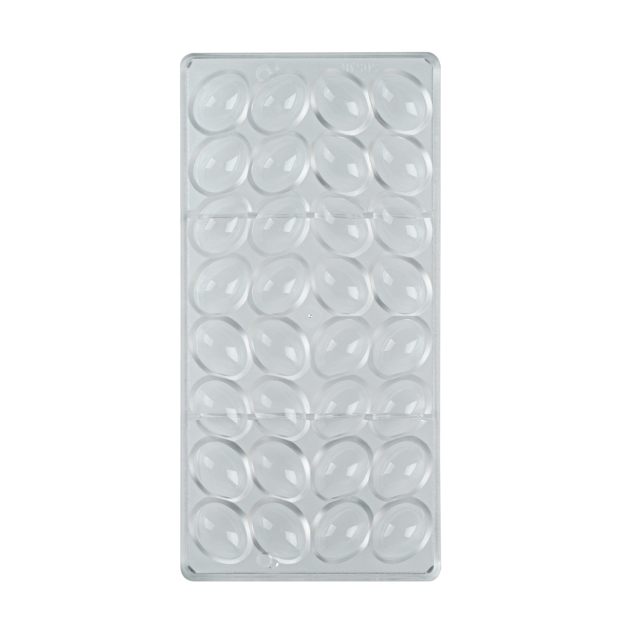 Pastry Tek Polycarbonate Egg Candy / Chocolate Mold - 32-Compartment - 10 count box