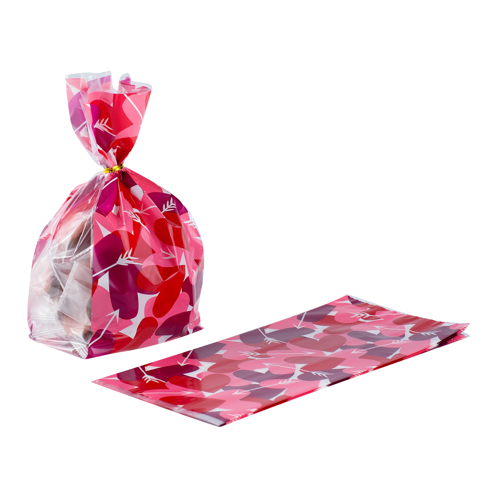 Bag Tek Plastic Candy Bag - Large Hearts, Gusseted - 5" x 3" x 11" - 4000 count box