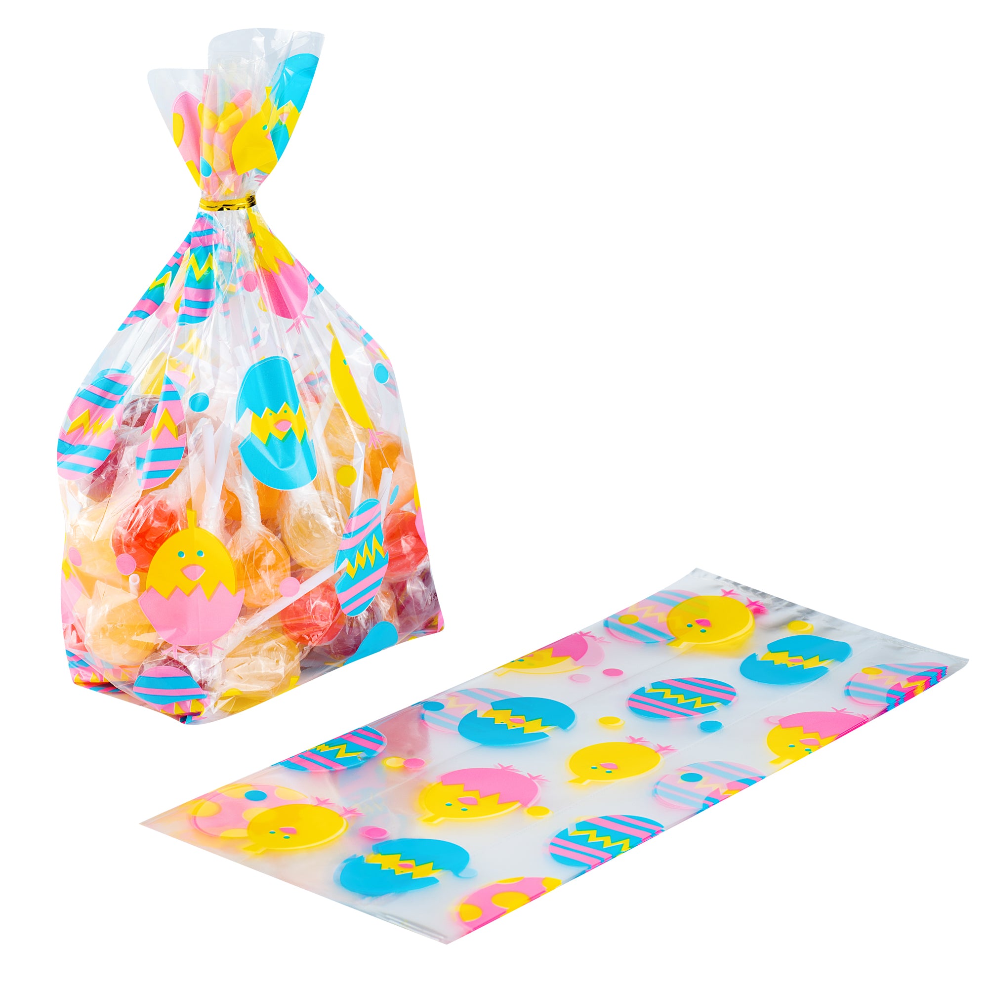 Bag Tek Plastic Candy Bag - Easter Chicks, Gusseted - 5" x 3" x 11" - 4000 count box