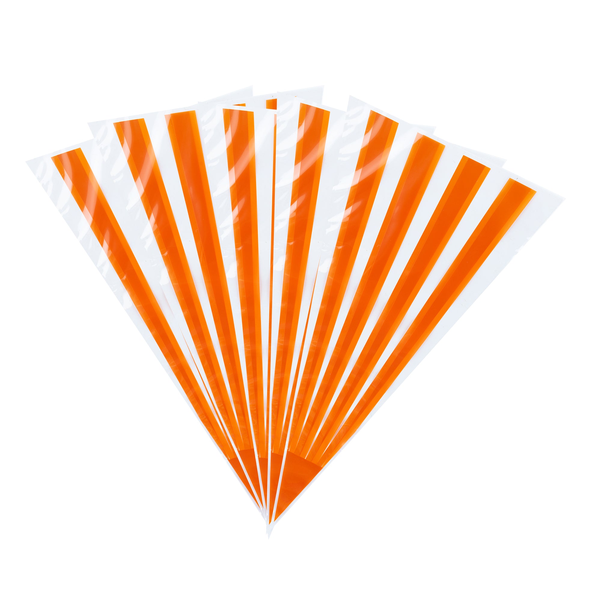 Bag Tek Plastic Cone Bag - Orange Stripes - 6" x 11" - 8000 count box