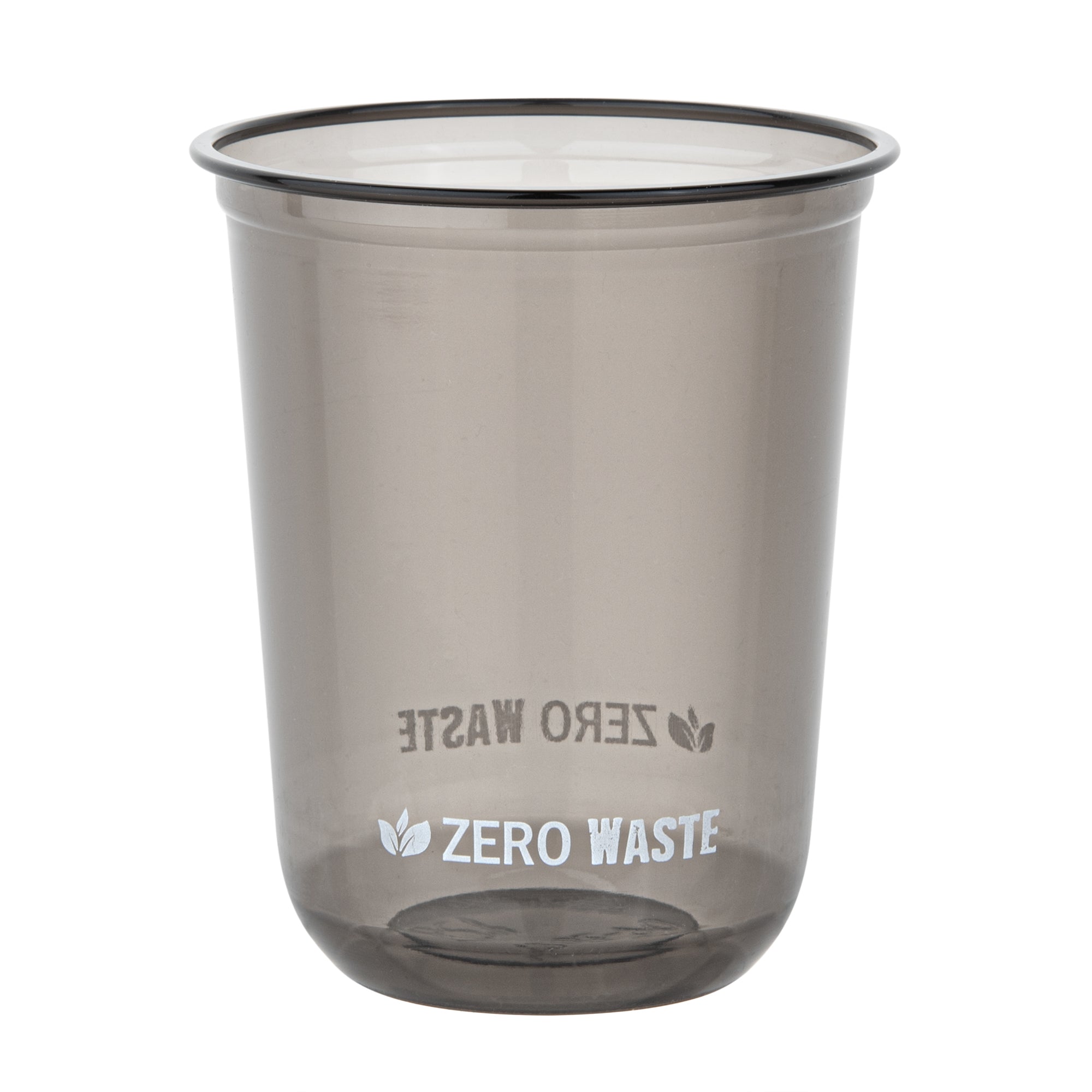 Zero Waste 12 oz U-Shape Black PLA Plastic Drinking Cup - Compostable, Rounded Bottom - 3 1/2" x 3 1/2" x 4 1/4" - 1000 count box