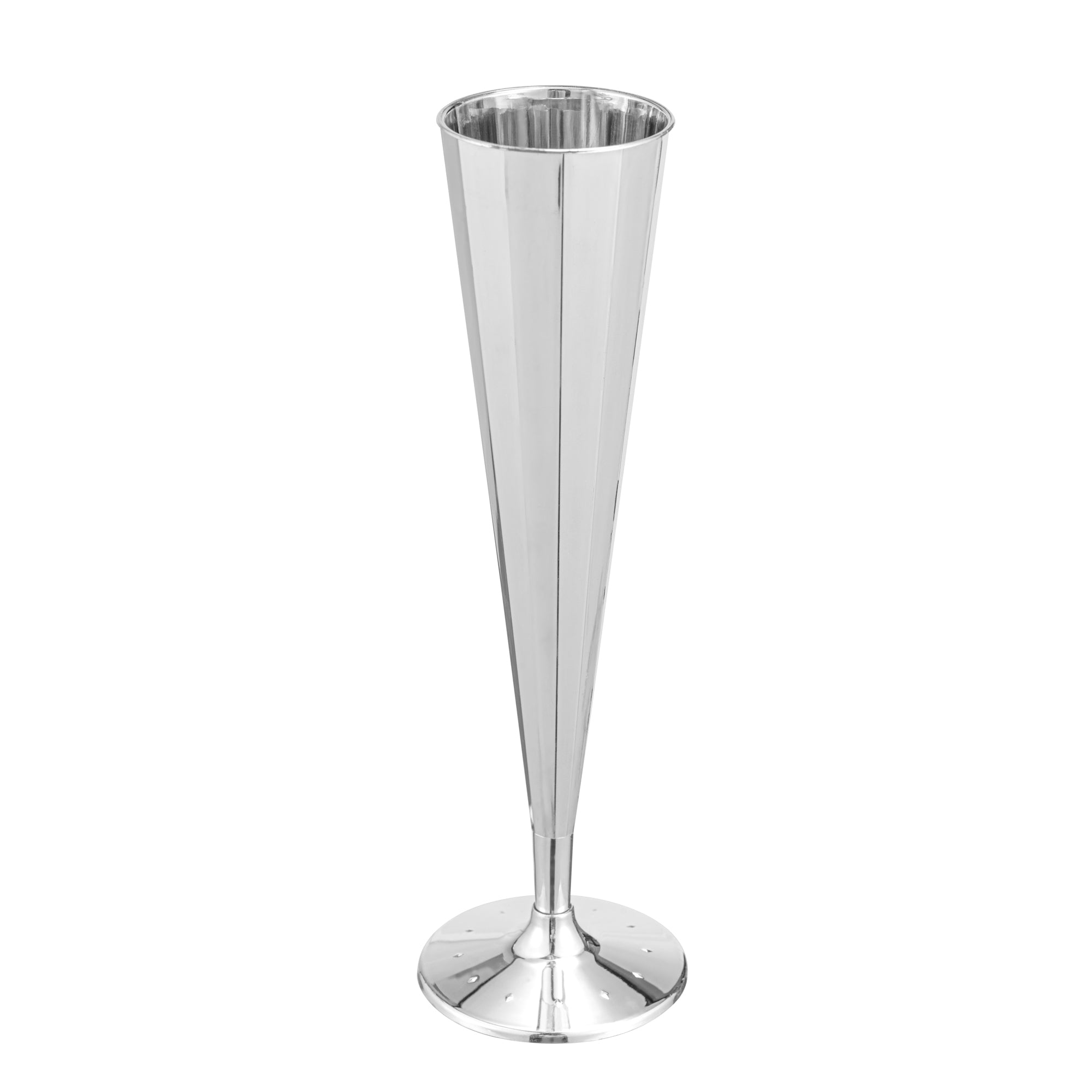 RW Base 5 oz Mirrored Plastic Champagne Flute - Vertical Cut - 2" x 2" x 8 1/2" - 100 count box