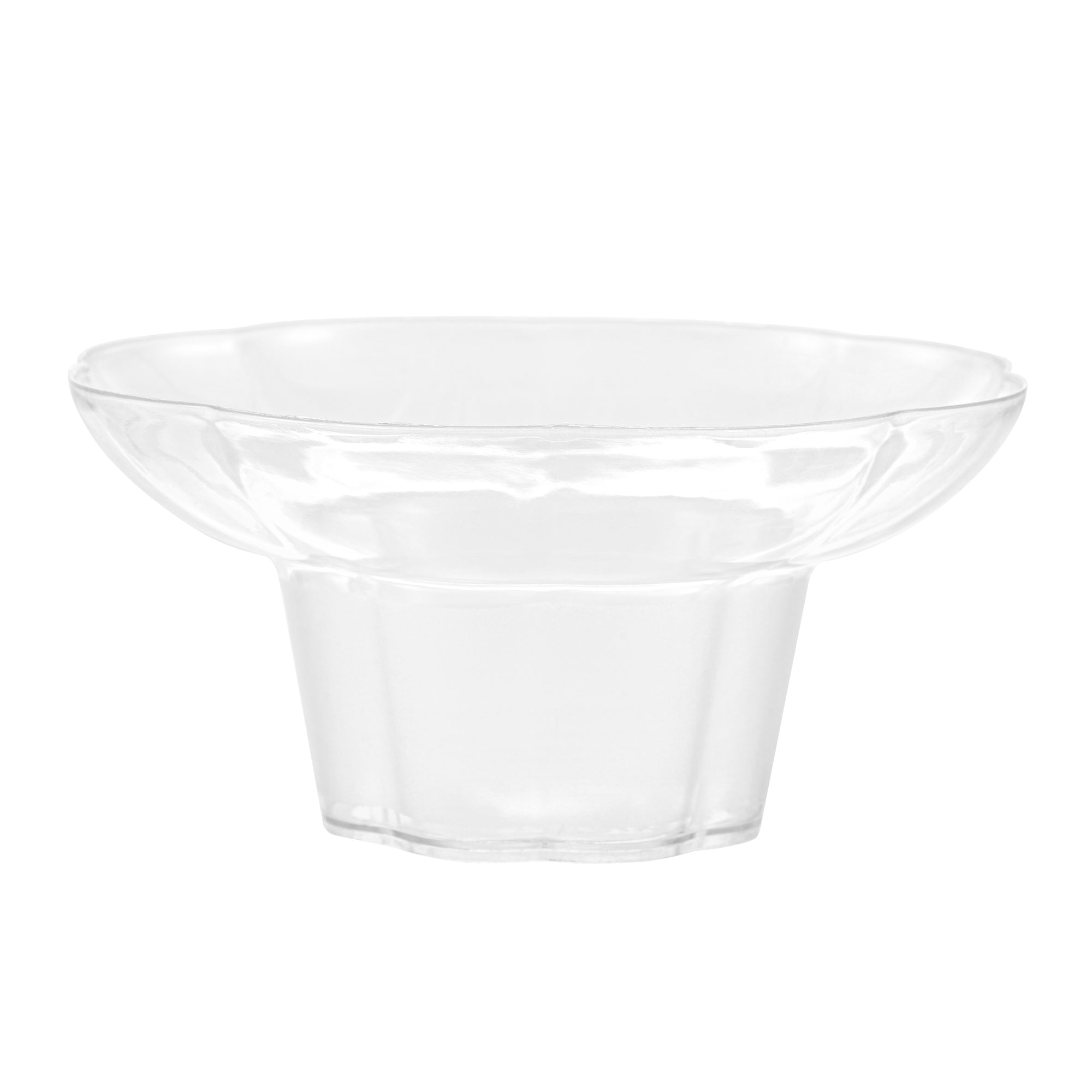 Mini Serve 3 oz Clear Plastic Flower Bowl - 4" x 4" x 2" - 100 count box