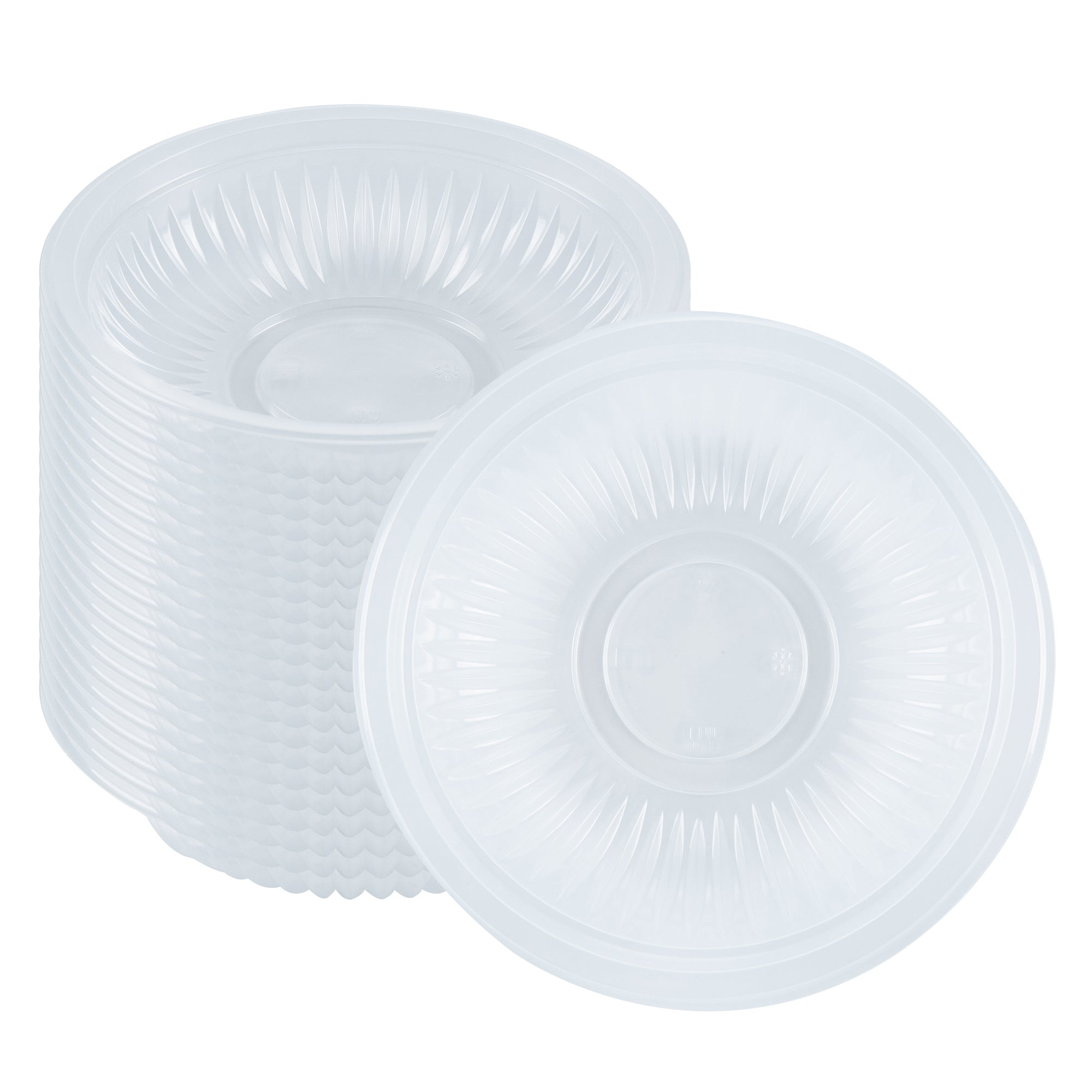 RW Base 34 oz Round Clear Plastic Bowl - Microwavable - 9" x 9" x 2" - 100 count box