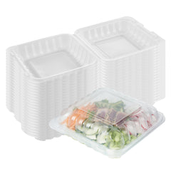 RW Base 34 oz Square Clear Plastic Clamshell Container - Microwavable - 8