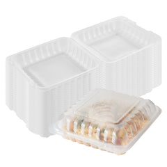 RW Base 40 oz Square Clear Plastic Clamshell Container - Microwavable - 9