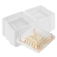 RW Base 47 oz Square Clear Plastic Clamshell Container - Microwavable - 9