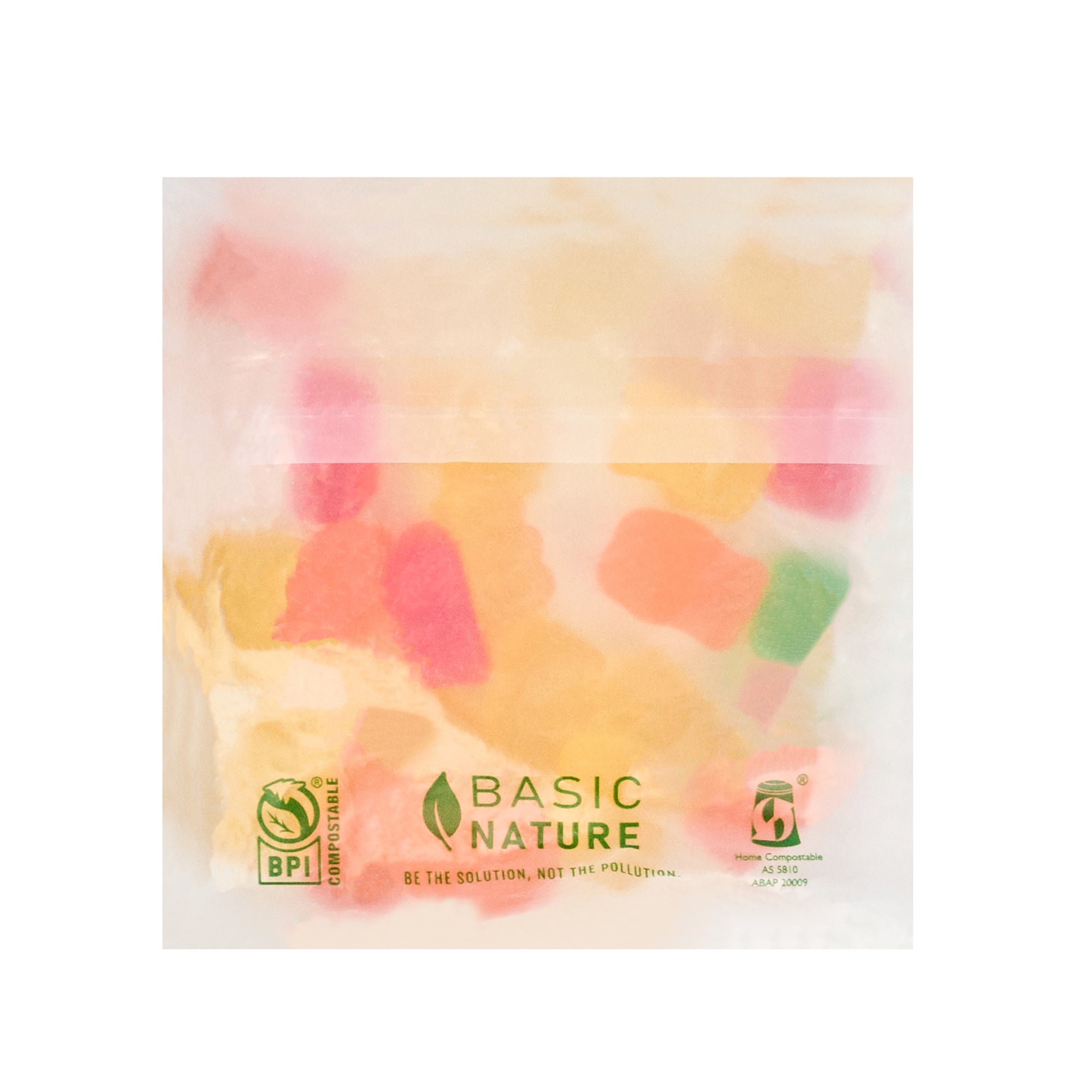 Basic Nature Translucent PLA Plastic / PBAT Lip and Tape Bag - Self-Sealing, Compostable - 4" x 4" - 100 count box