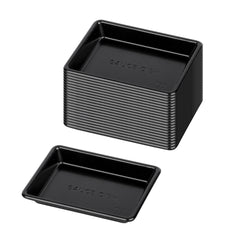 Bento Tek 1 oz Rectangle Black Plastic Sauce Dish - 3