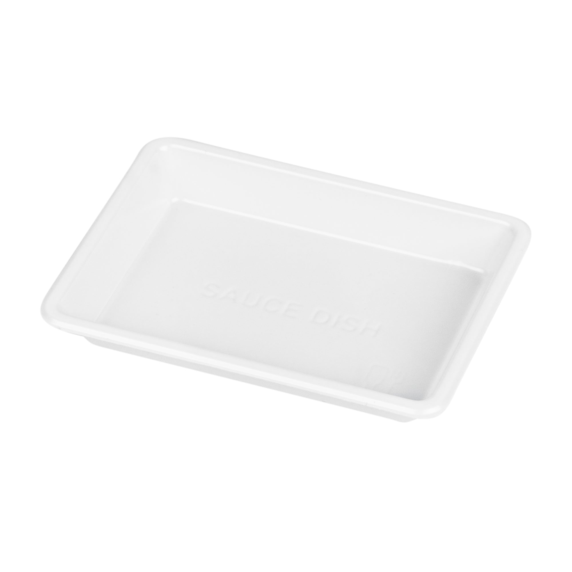 Bento Tek 1 oz Rectangle White Plastic Sauce Dish - 3" x 2 1/4" - 1000 count box