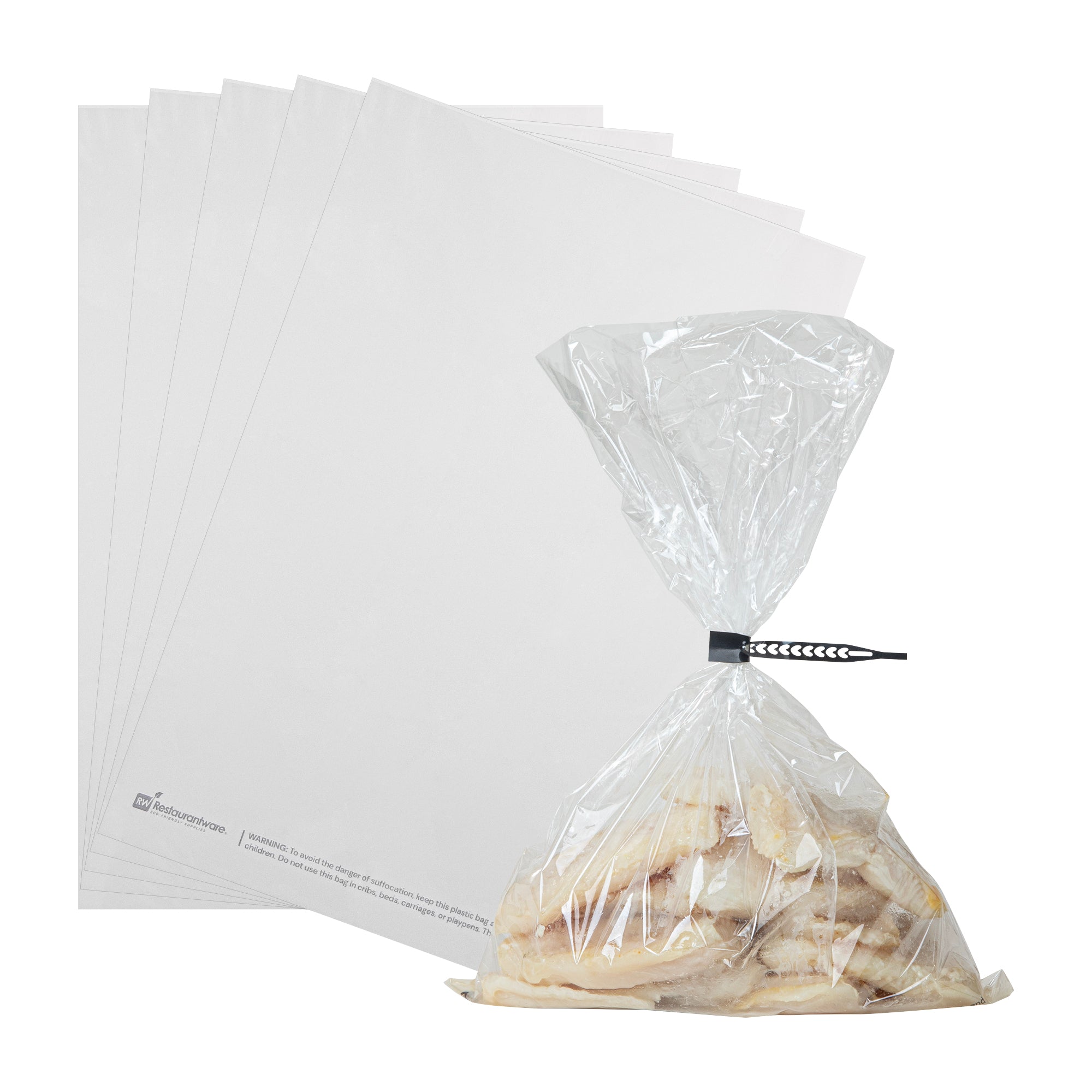 Fresh Hero Clear Plastic Oven Bag - with Ties, BPA-Free - 10" × 15" - 200 count box