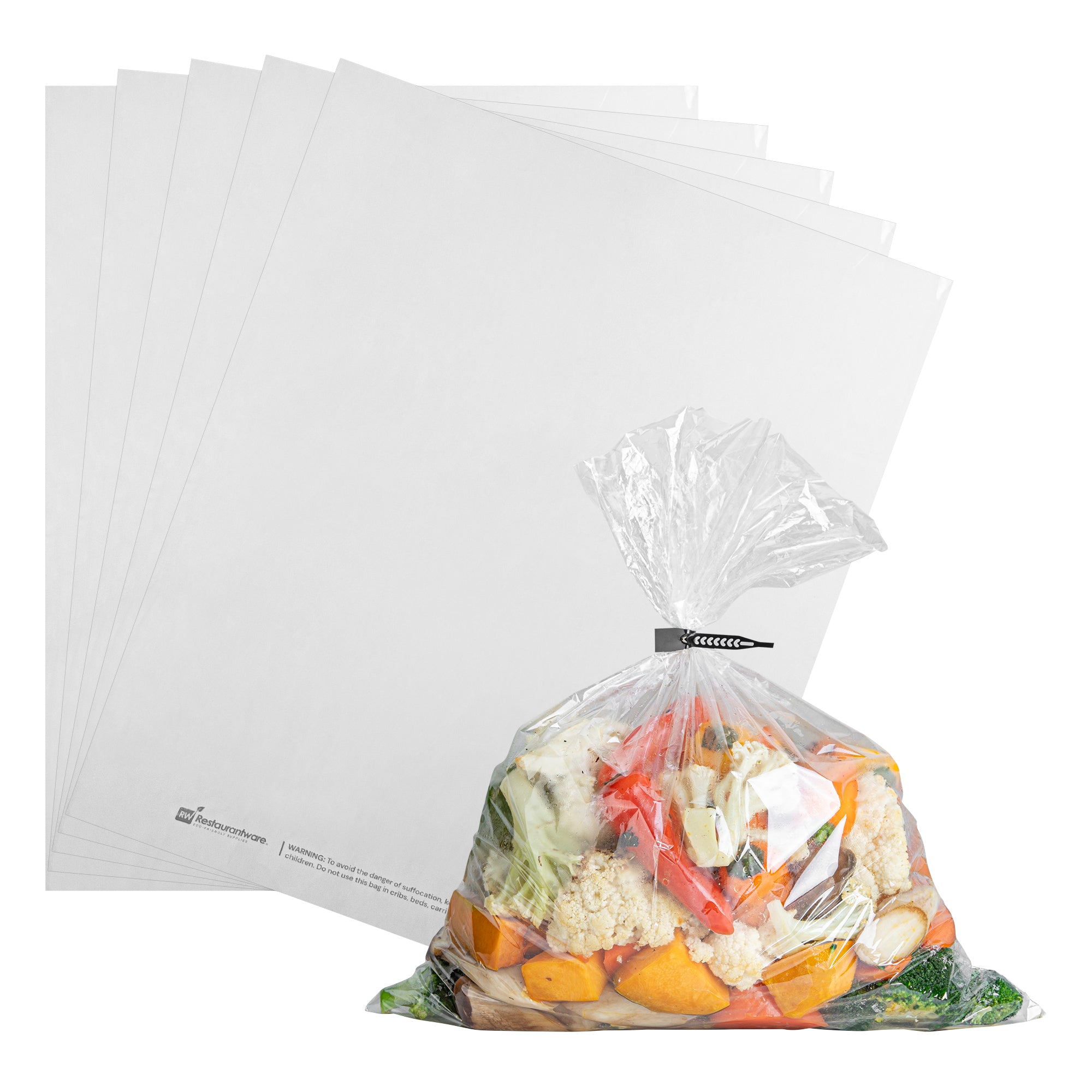 Fresh Hero Clear Plastic Oven Bag - with Ties, BPA-Free - 14" × 17" - 200 count box