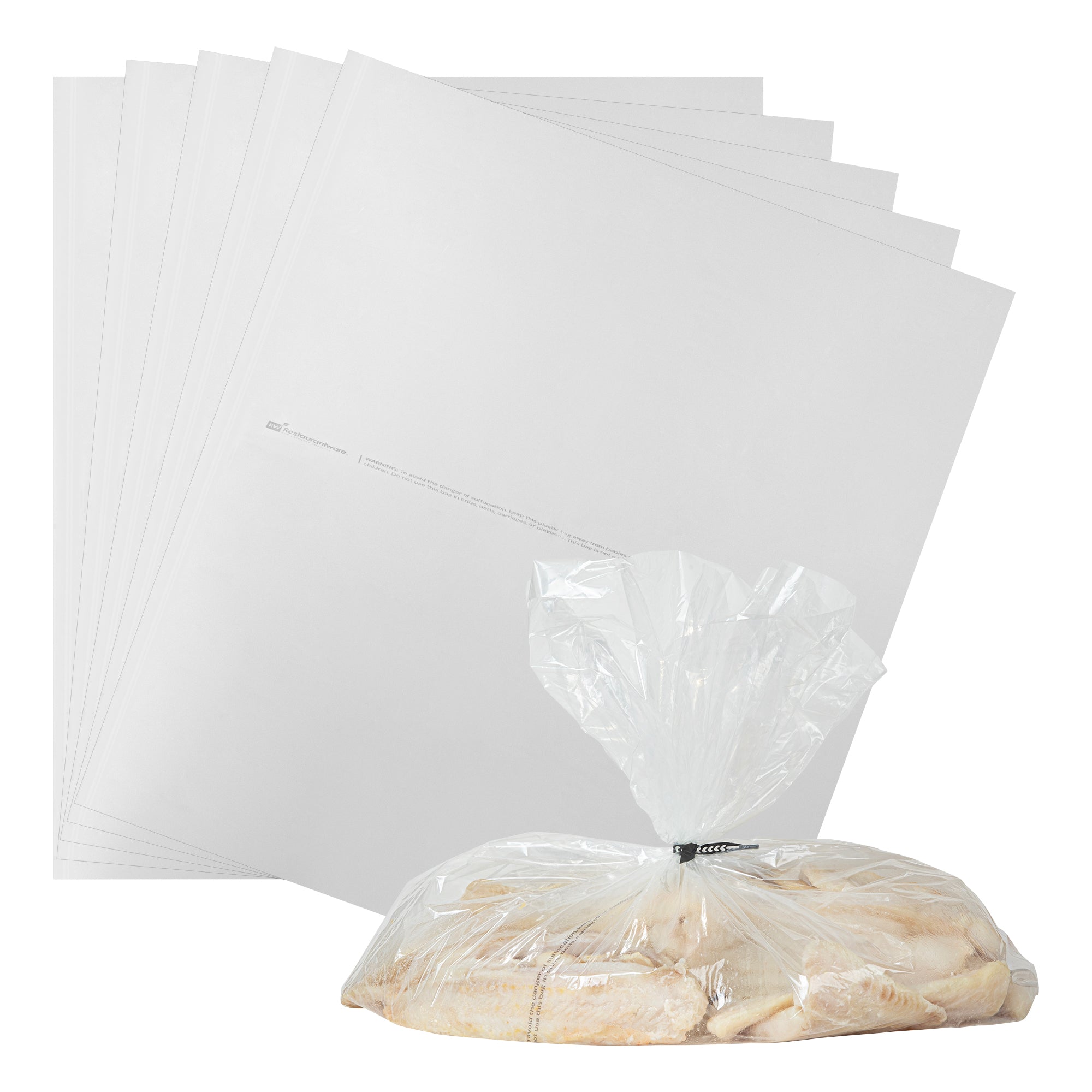 Fresh Hero Clear Nylon Oven Bag - with Ties, BPA-Free - 21 1/2" × 26" - 50 count box