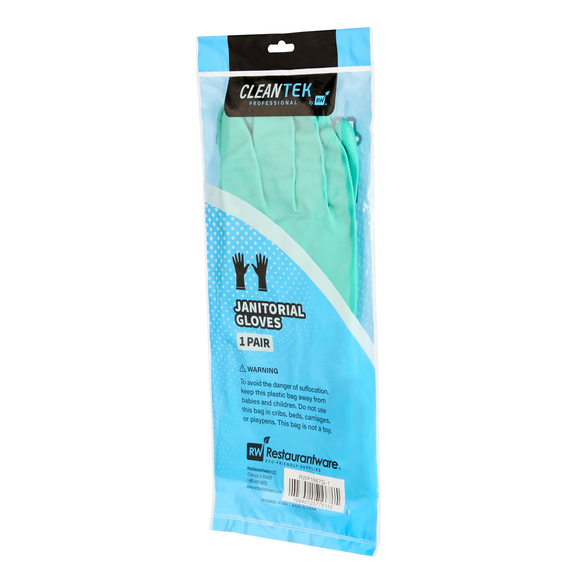 Clean Tek Professional Green Extra Large Nitrile Gloves - 15 mil, Flock Lining, Chemical-Resistant - 13" x 4 3/4" - 10 pairs