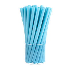 Basic Nature Blue PLA Plastic Extra Wide Boba Straw - Unwrapped, Compostable, Pointed - 9