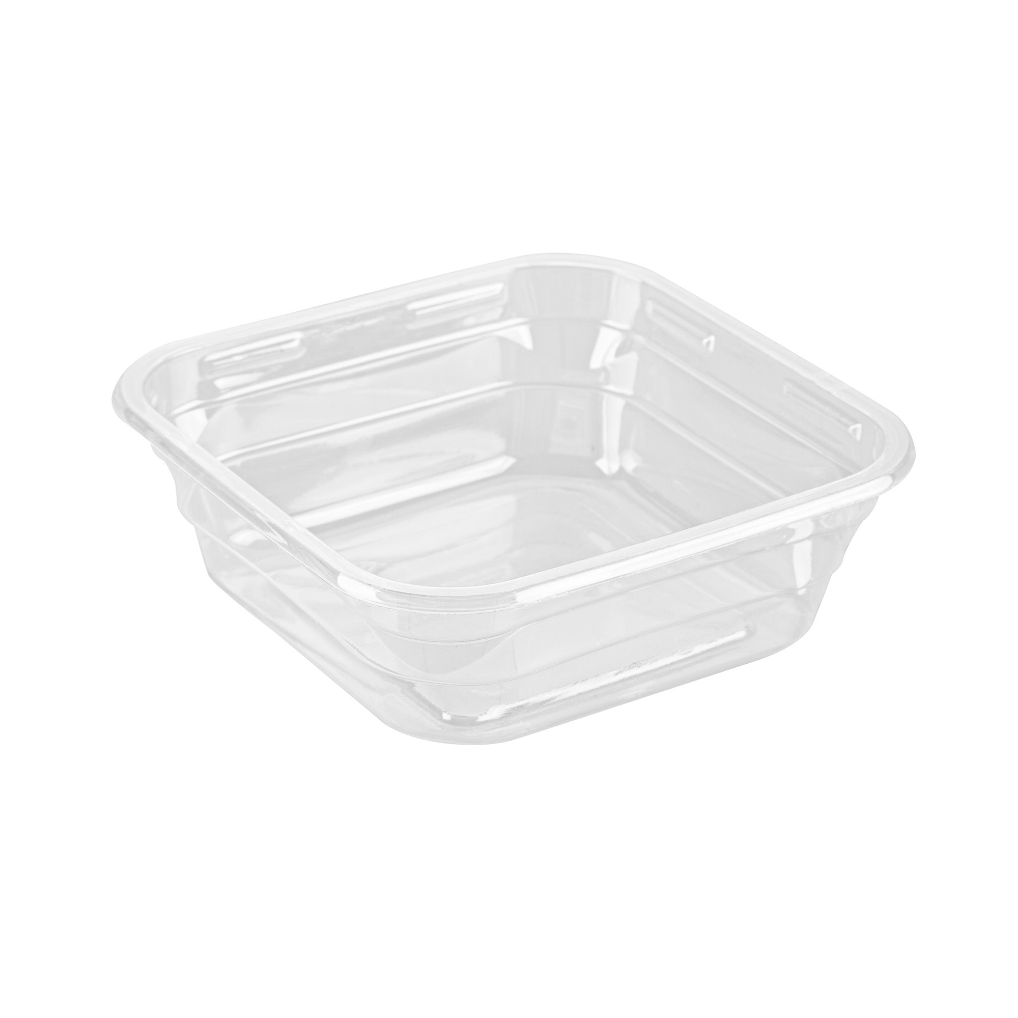 Thermo Tek 8 oz Square Clear Plastic Deli / Snack Container - 4 1/2" x 4 1/2" x 1 1/2" - 100 count box