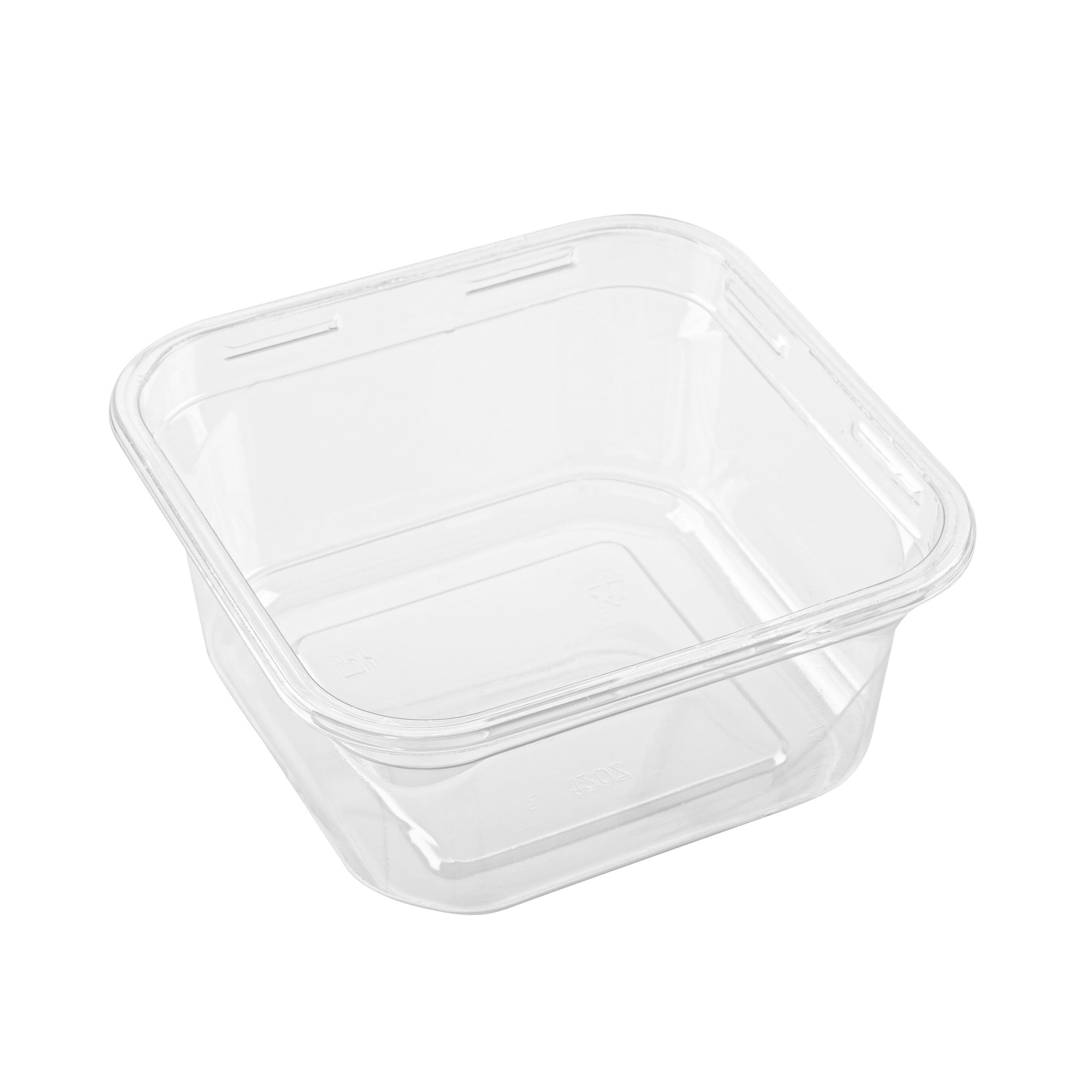 Thermo Tek 12 oz Square Clear Plastic Deli / Snack Container - 4 1/2" x 4 1/2" x 2" - 100 count box