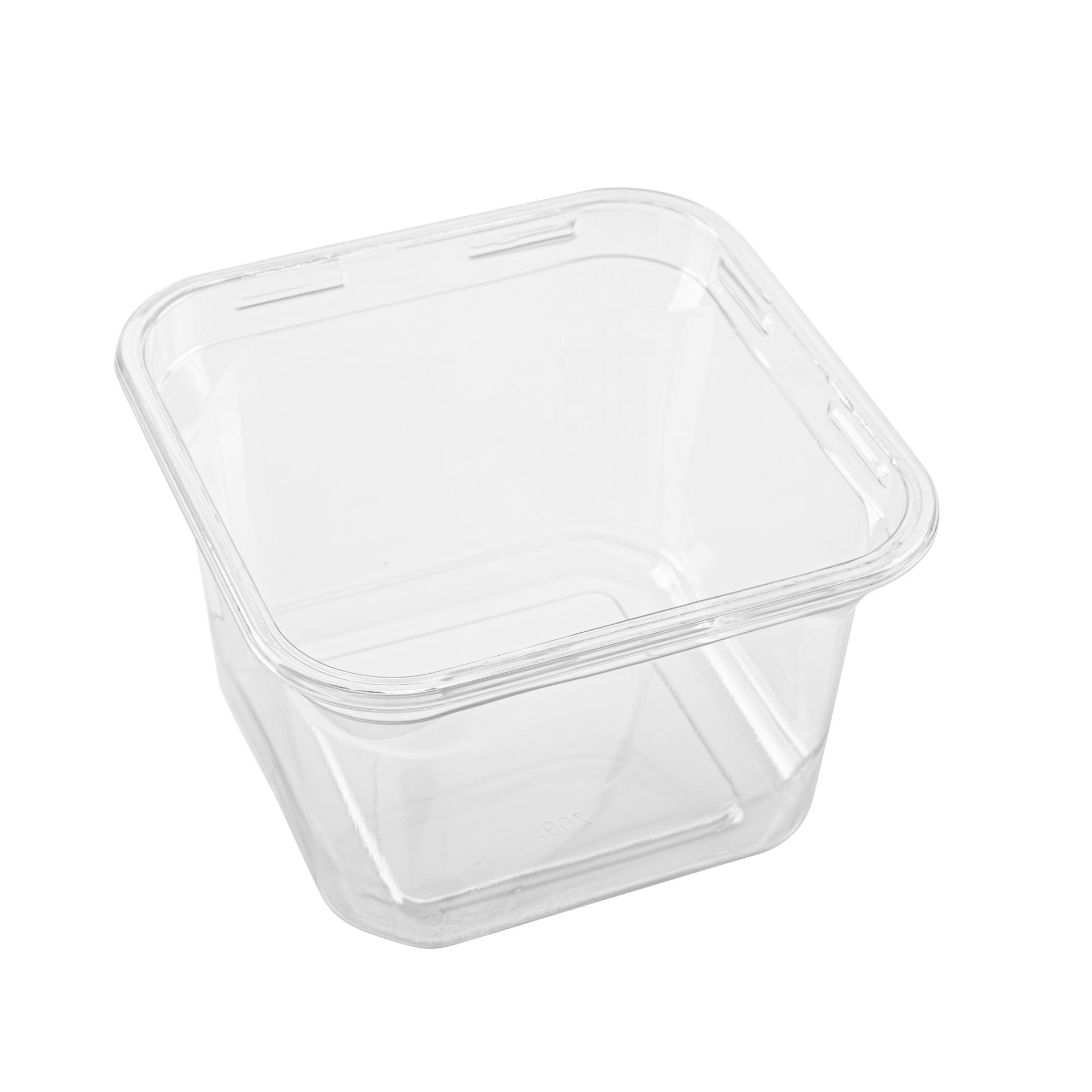 Thermo Tek 16 oz Square Clear Plastic Deli / Snack Container - 4 1/2" x 4 1/2" x 3" - 100 count box