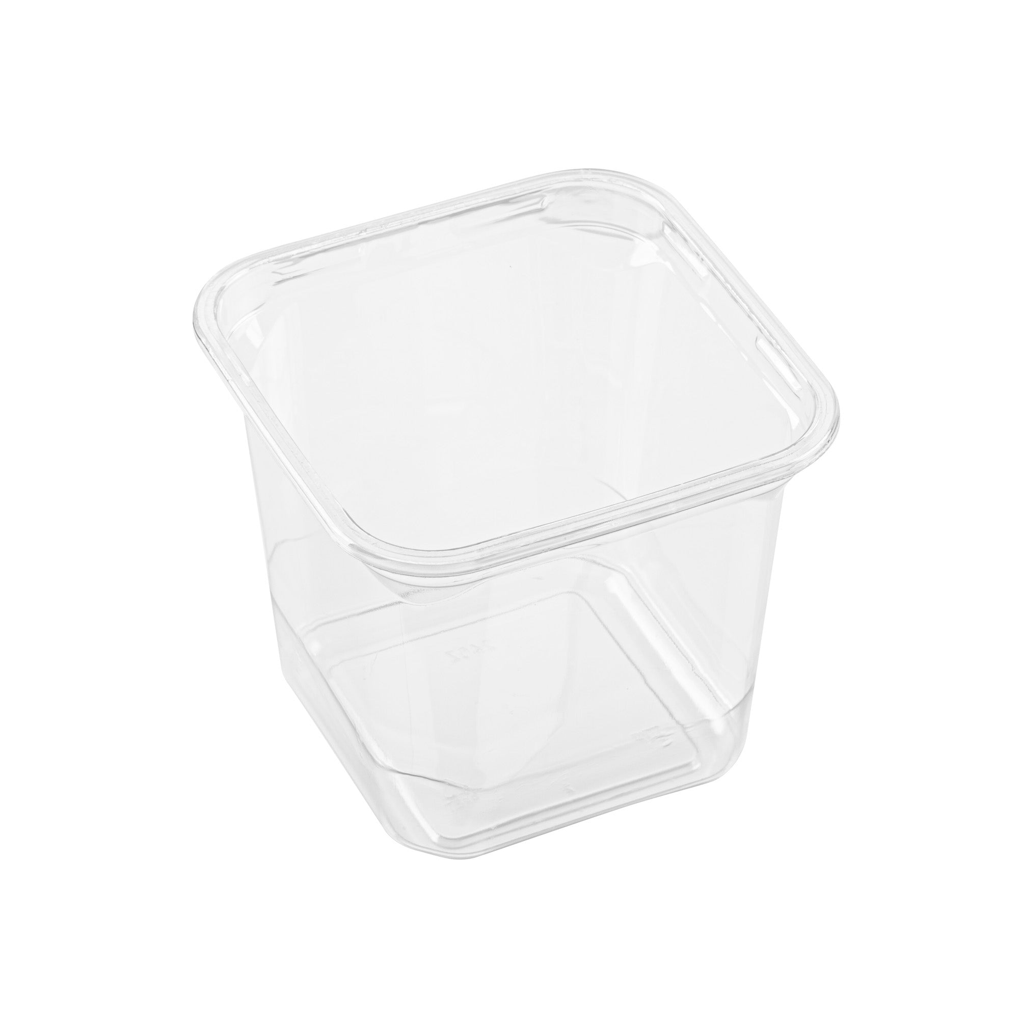 Thermo Tek 24 oz Square Clear Plastic Deli / Snack Container - 4 1/2" x 4 1/2" x 4 1/4" - 100 count box