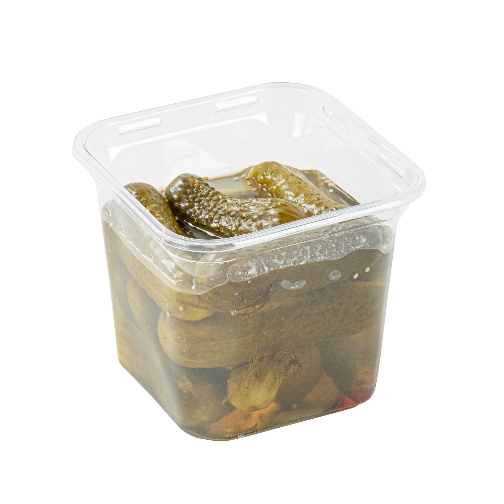 Thermo Tek 24 oz Square Clear Plastic Deli / Snack Container - 4 1/2" x 4 1/2" x 4 1/4" - 100 count box