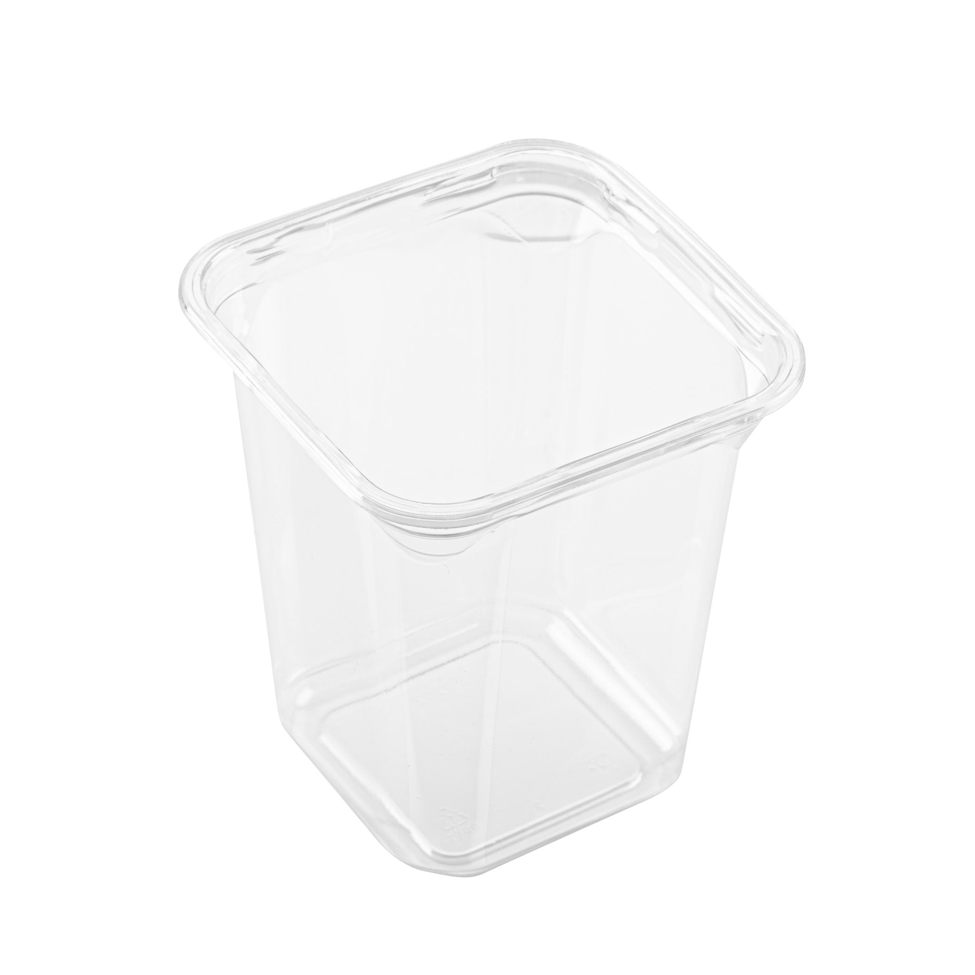 Thermo Tek 32 oz Square Clear Plastic Deli / Snack Container - 4 1/2" x 4 1/2" x 5 1/4" - 100 count box