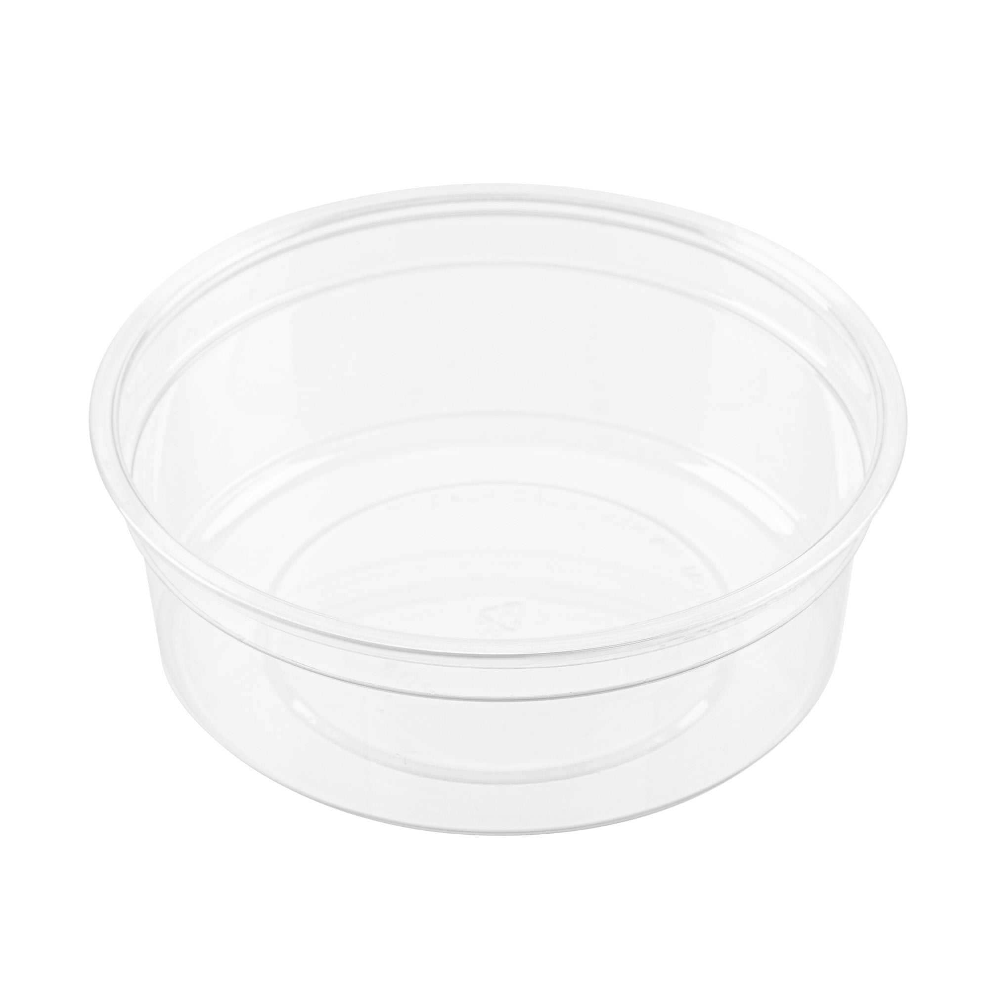 Thermo Tek 8 oz Round Clear Plastic To Go Deli Container - 4 1/2" x 4 1/2" x 1 1/2" - 100 count box