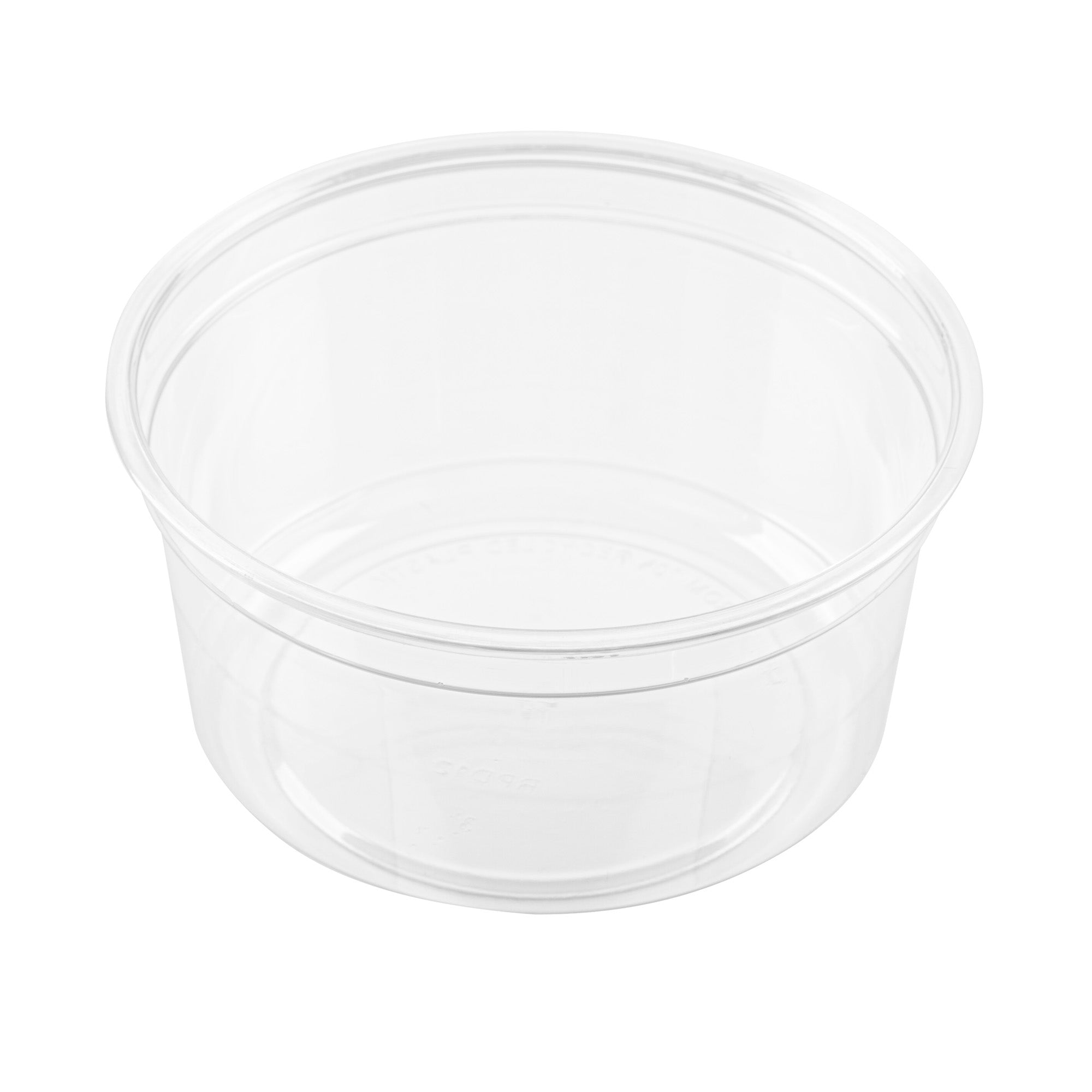 Thermo Tek 12 oz Round Clear Plastic To Go Deli Container - 4 1/2" x 4 1/2" x 2 1/4" - 100 count box