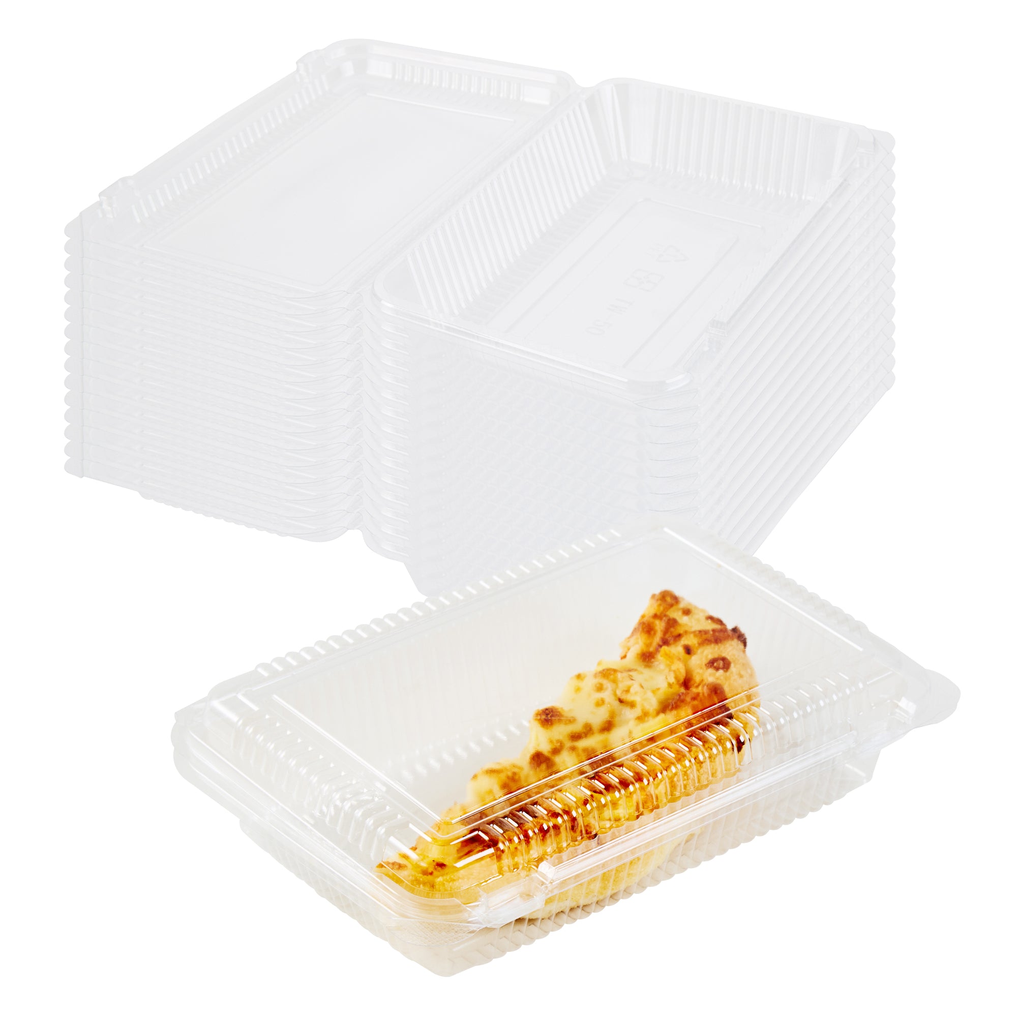 Thermo Tek Rectangle Clear Plastic Clamshell Container - 7 1/2" x 5 1/4" x 1 3/4" - 100 count box