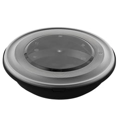 Cater Tek 58 oz Round Black Plastic Catering / Serving Bowl - with Clear Lid, Microwavable - 8