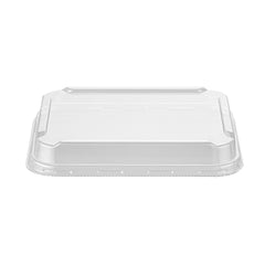 Bio Tek Rectangle Clear Plastic Lid - Fits 44 oz Serving Container - 50 count box