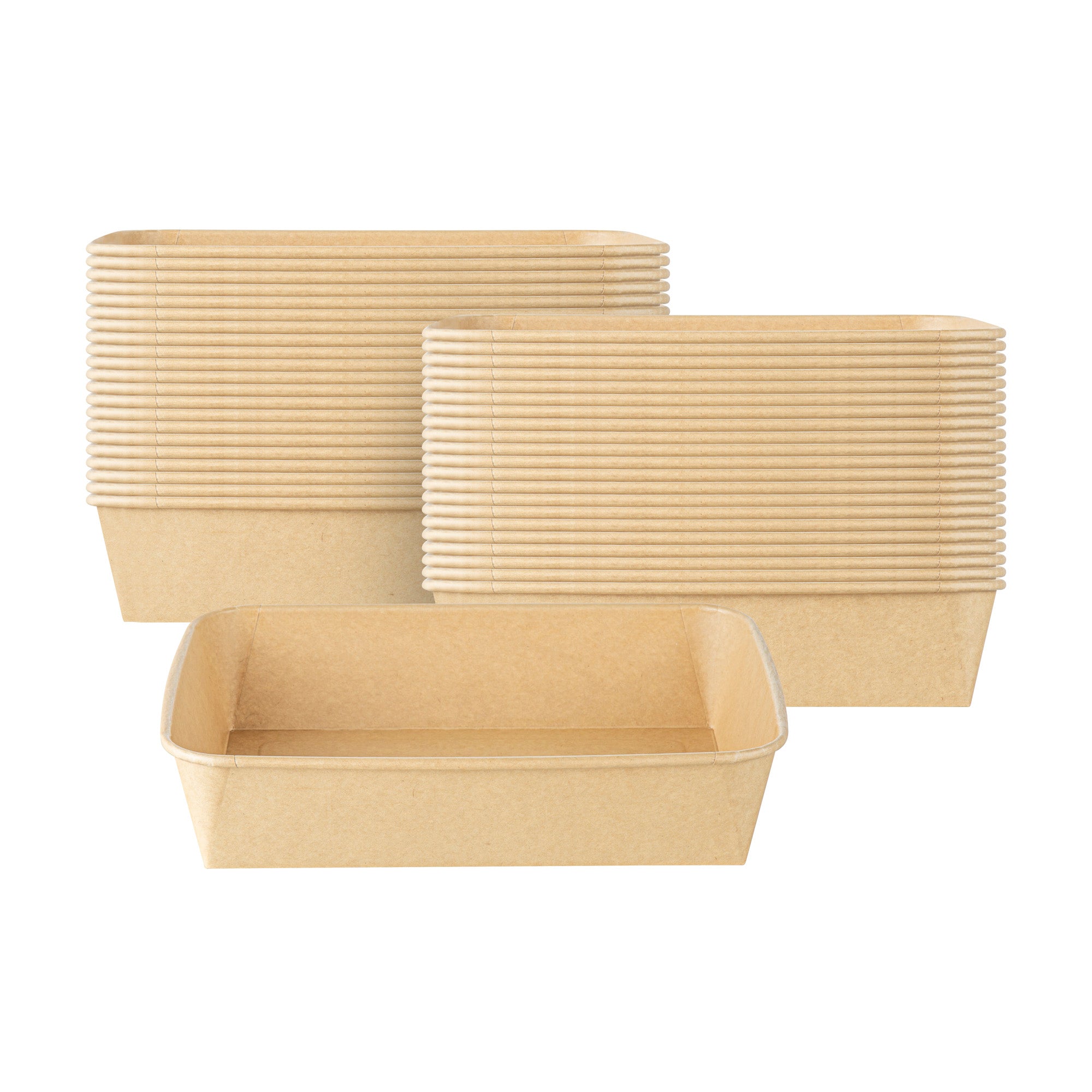 Bio Tek 78 oz Rectangle Kraft Paper Serving Container - 8 3/4" x 6 1/4" x 2 1/4" - 50 count box