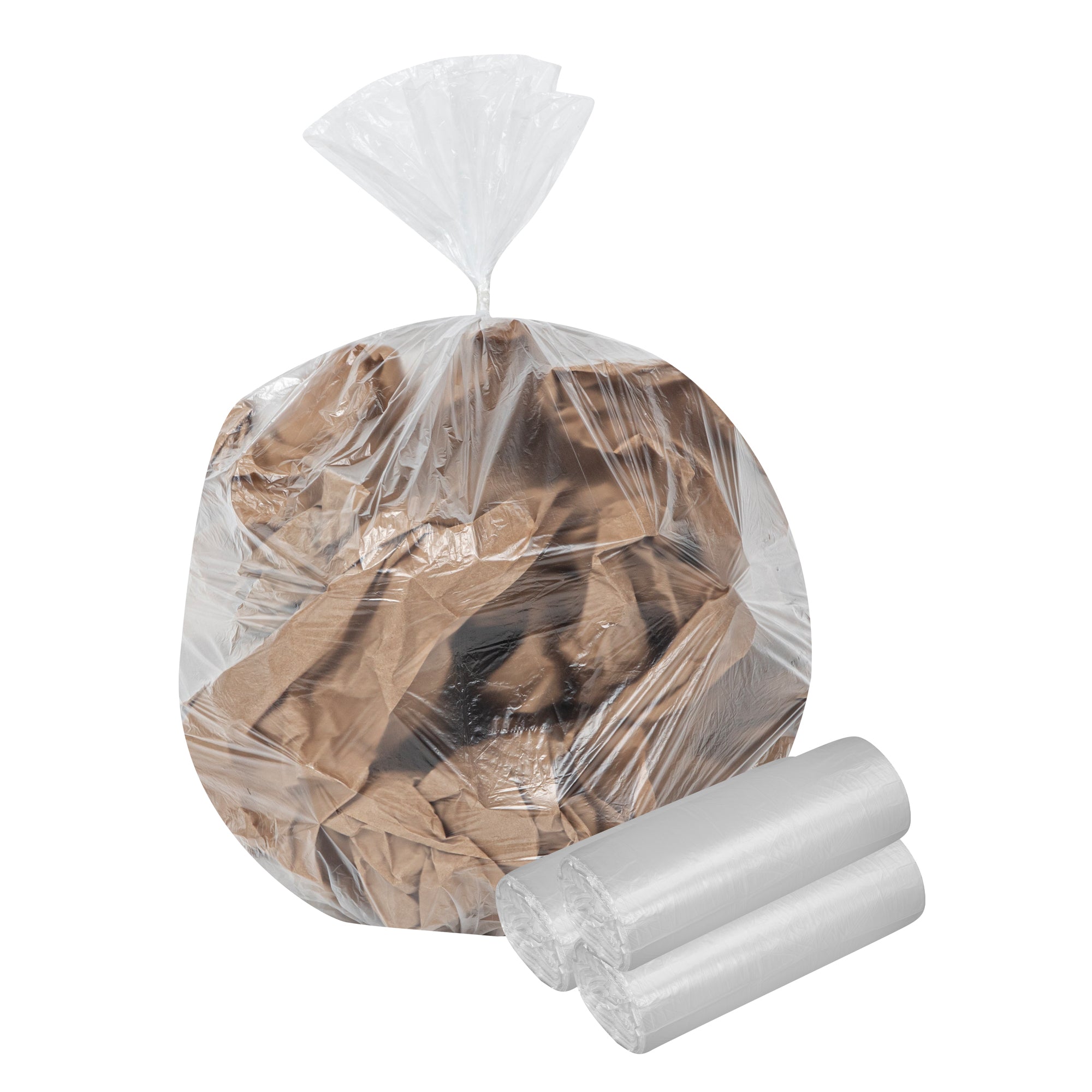 RW Clean 13 gal Clear Plastic Trash Can Liner - Light-Duty, 6 micron - 24" x 33" - 1000 count box