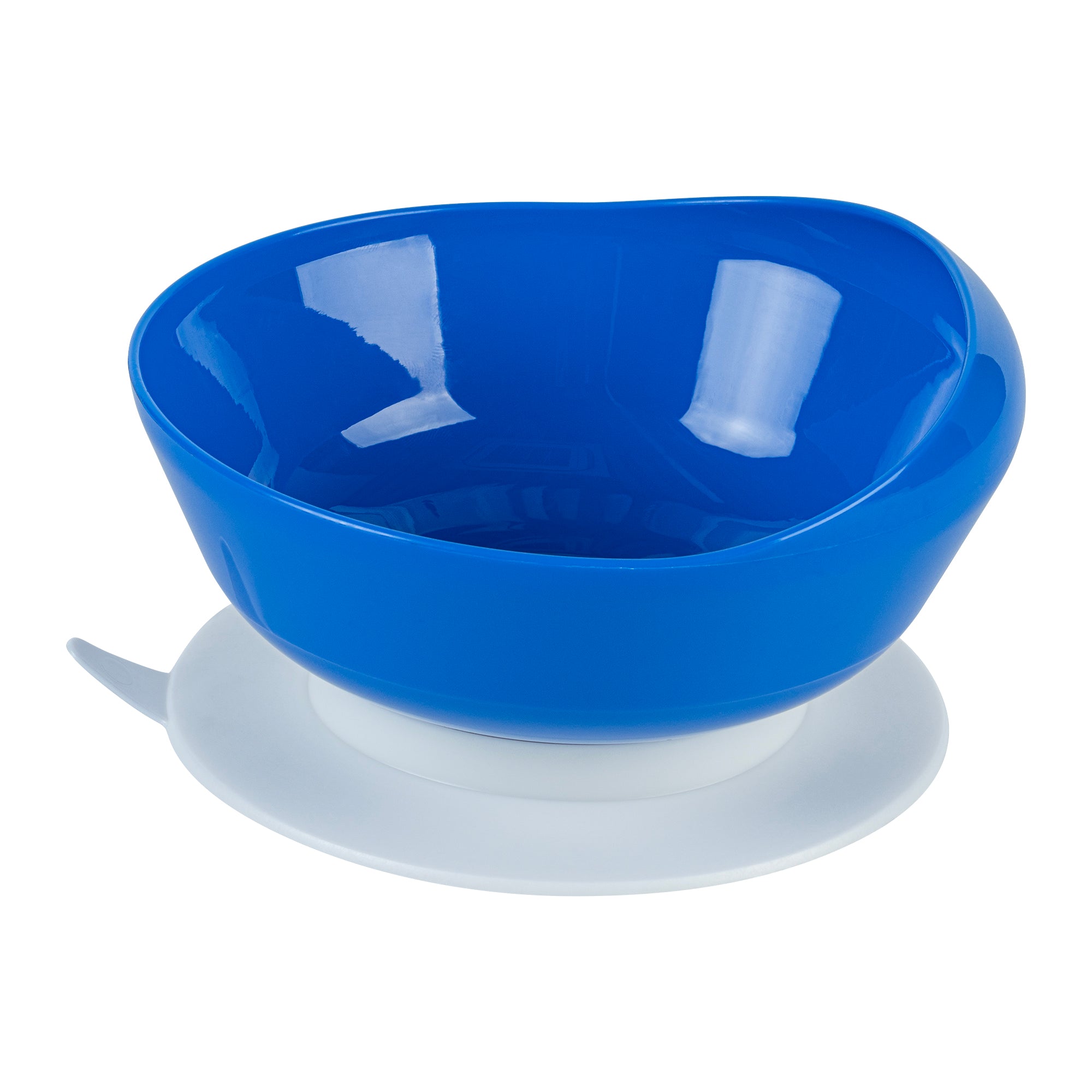 Adapt Tek 19 oz Round Blue Plastic Scoop Bowl - Spillproof, with Suction Base - 5 3/4" x 5 3/4" x 3" - 20 count box