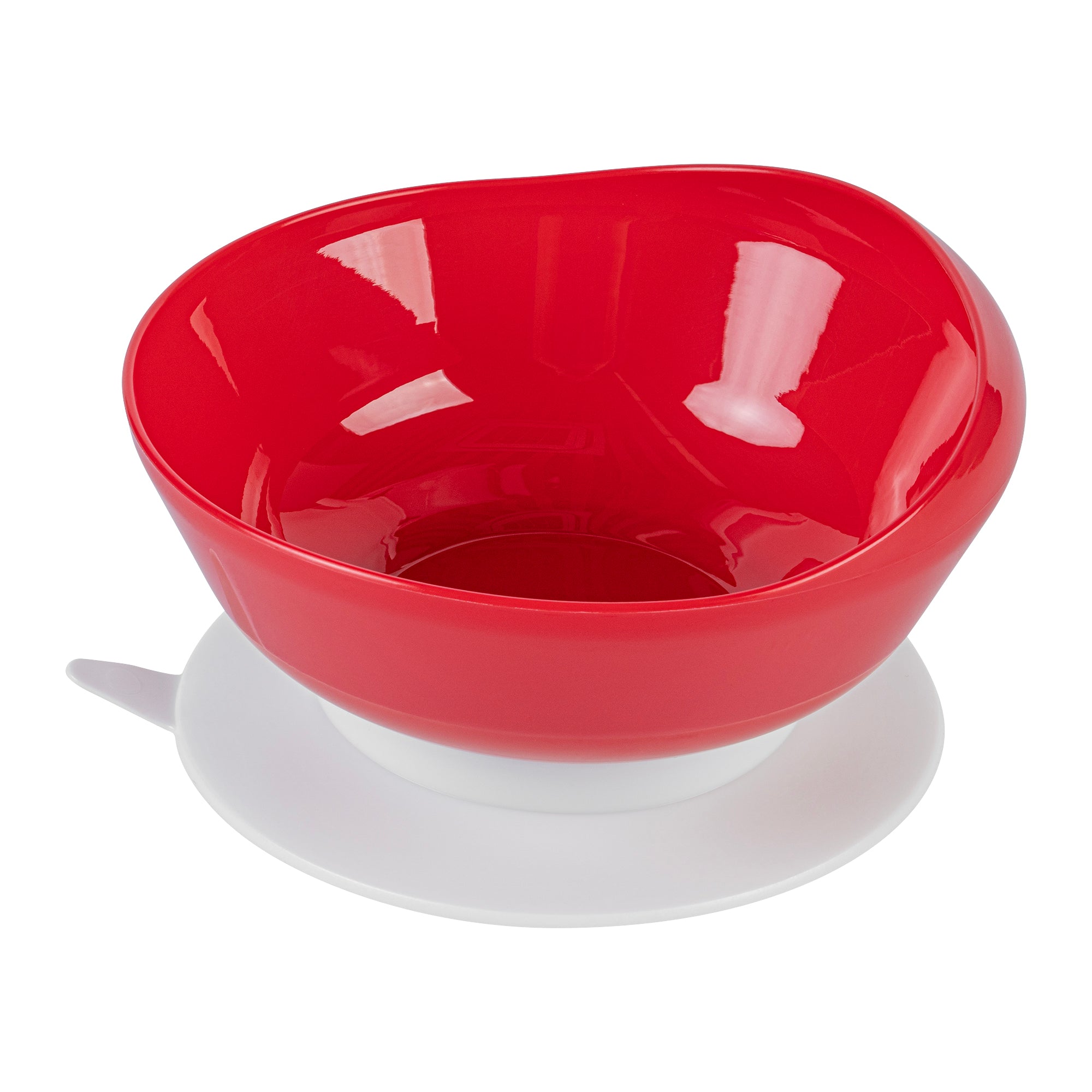 Adapt Tek 19 oz Round Red Plastic Scoop Bowl - Spillproof, with Suction Base - 5 3/4" x 5 3/4" x 3" - 20 count box