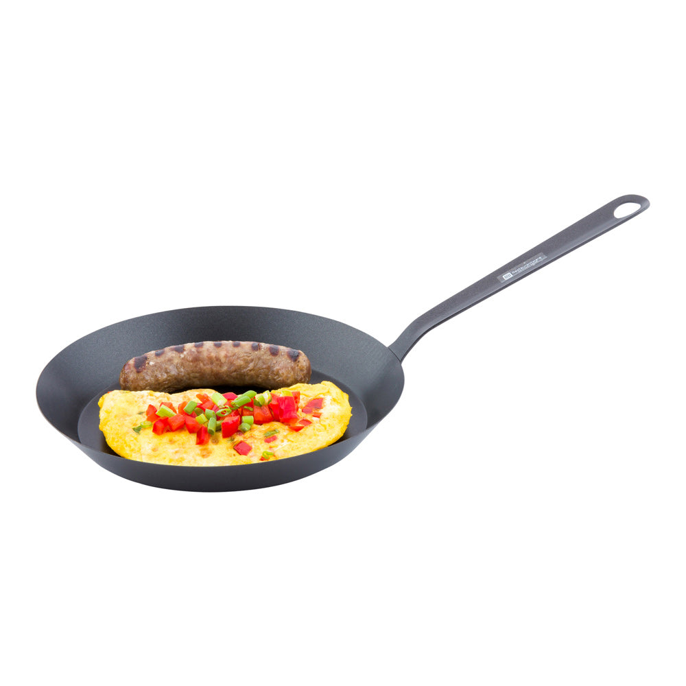 Met Lux Round Black Carbon Steel 10" Fry Pan - Non-Stick - 1 count box