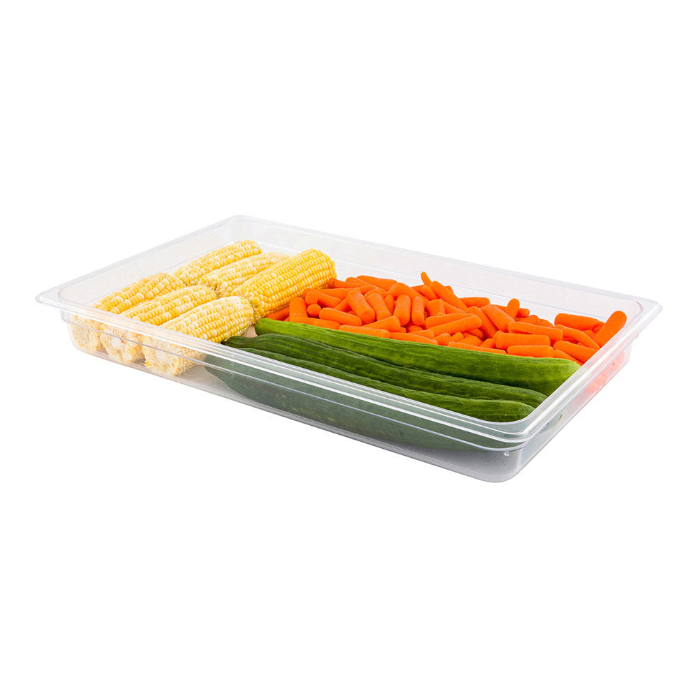 Met Lux Rectangle Clear Plastic Full Size Cold Food Storage Container - 2.5" Depth - 10 count box