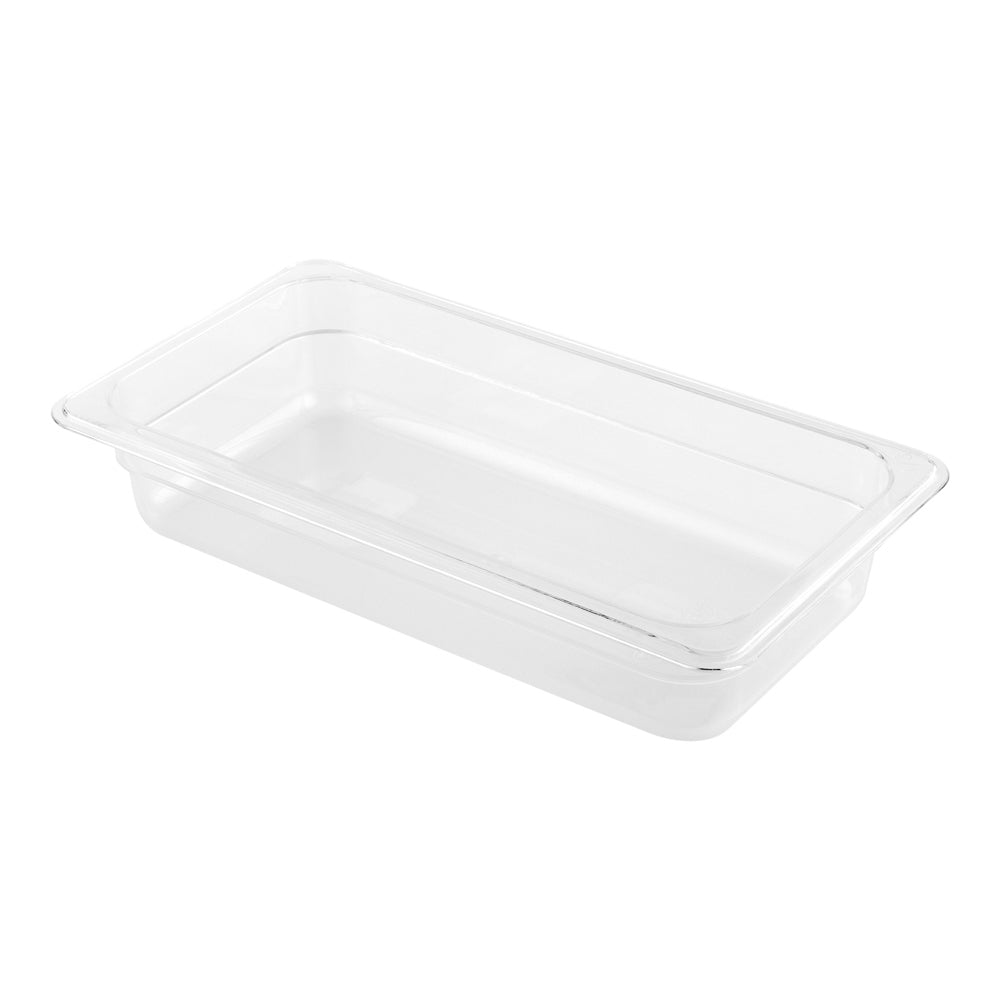 Met Lux Rectangle Clear Plastic 1/3 Size Cold Food Storage Container - 2.5" Depth - 10 count box