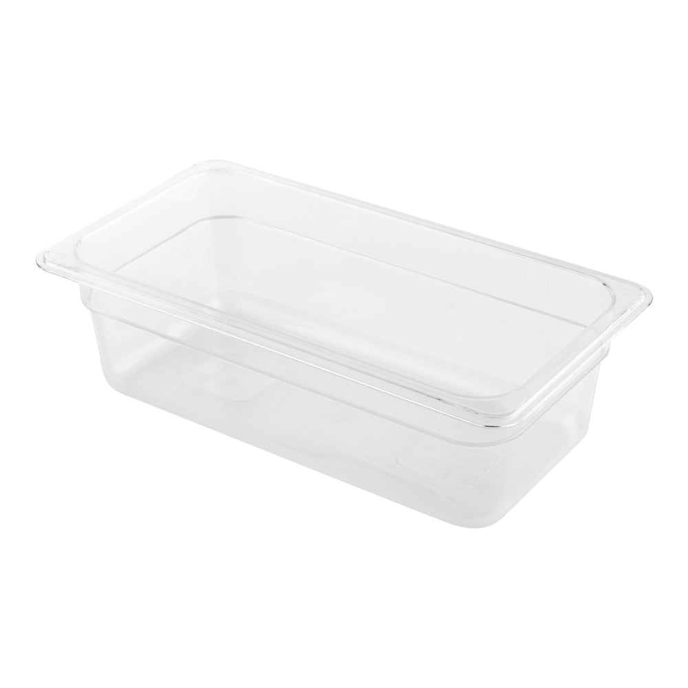 Met Lux Rectangle Clear Plastic 1/3 Size Cold Food Storage Container - 4" Depth - 10 count box