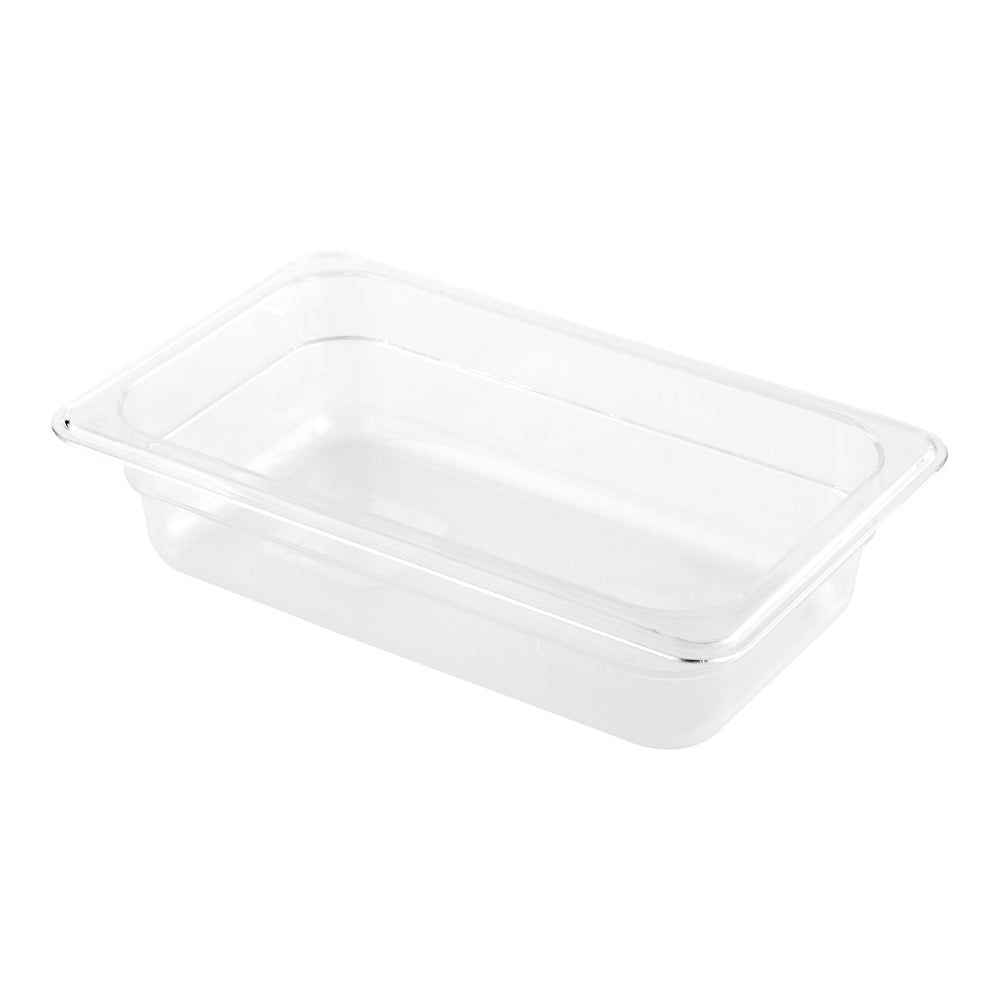 Met Lux Rectangle Clear Plastic 1/4 Size Cold Food Storage Container - 2.5" Depth - 10 count box