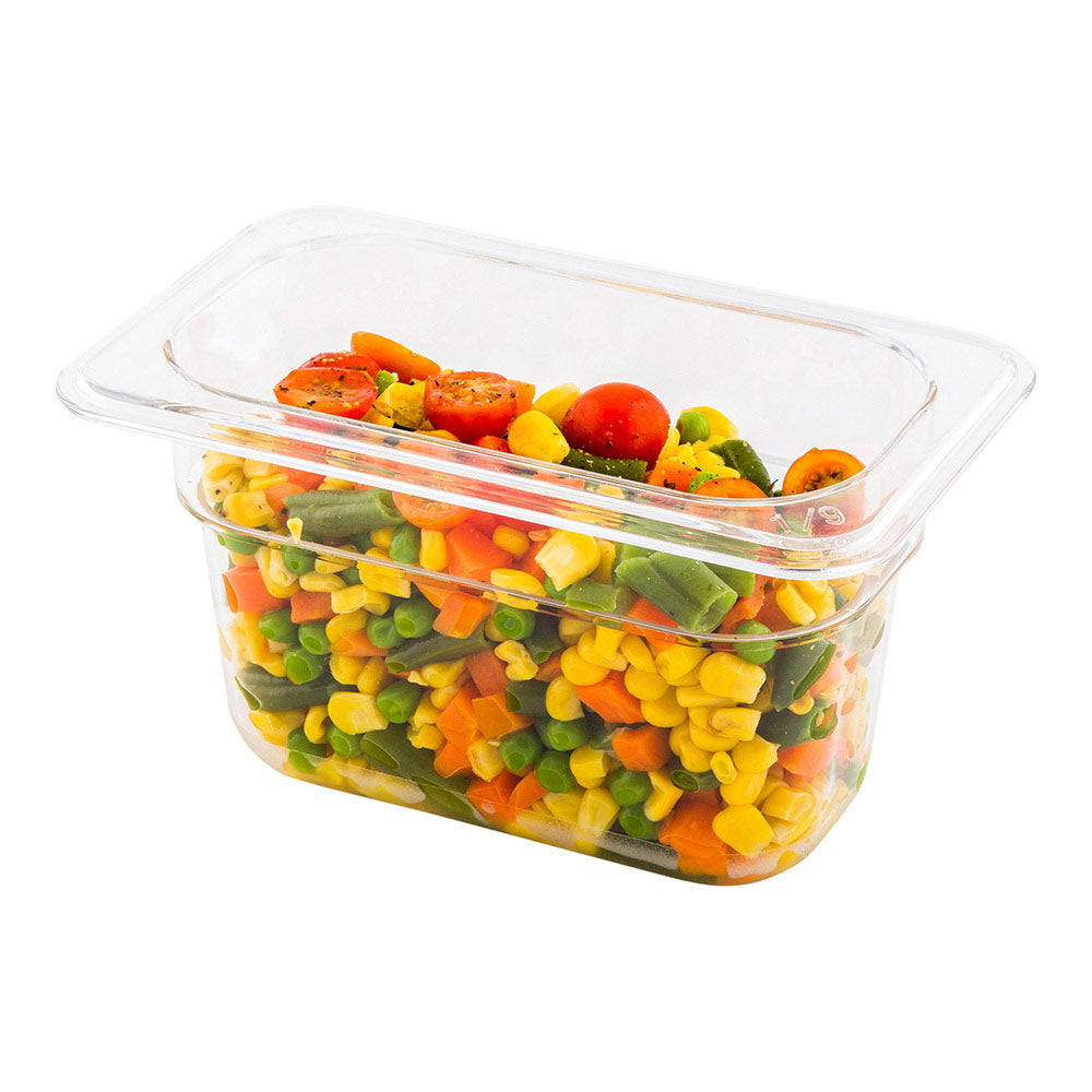 Met Lux Rectangle Clear Plastic 1/9 Size Cold Food Storage Container - 4" Depth - 10 count box