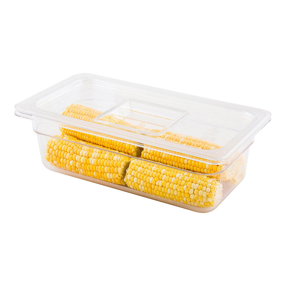 Met Lux Rectangle Clear Plastic Lid - Fits 1/3 Cold Food Storage Container - 10 count box