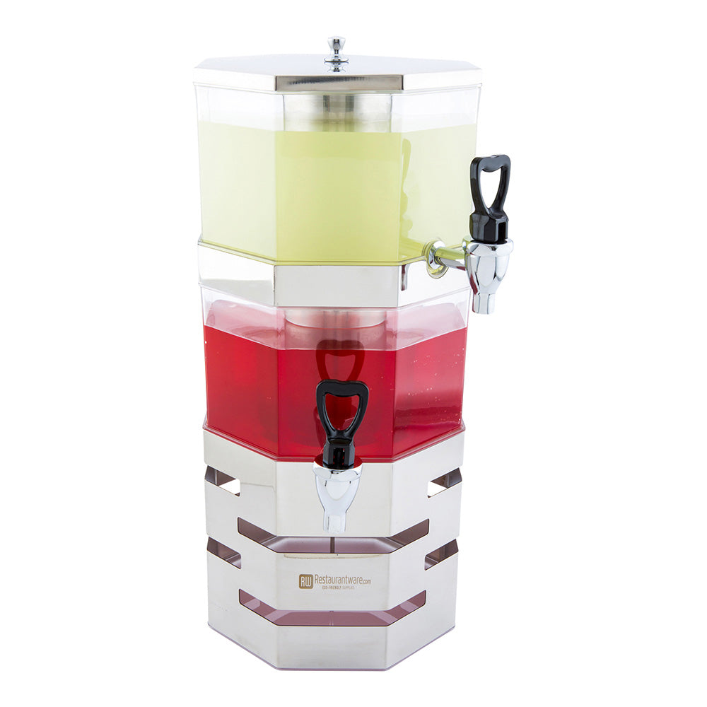 Met Lux 5L Pentagon Stainless Steel Additional Stackable Juice Dispenser - Body Not Included - 9" x 9" x 6 1/2" - 1 count box